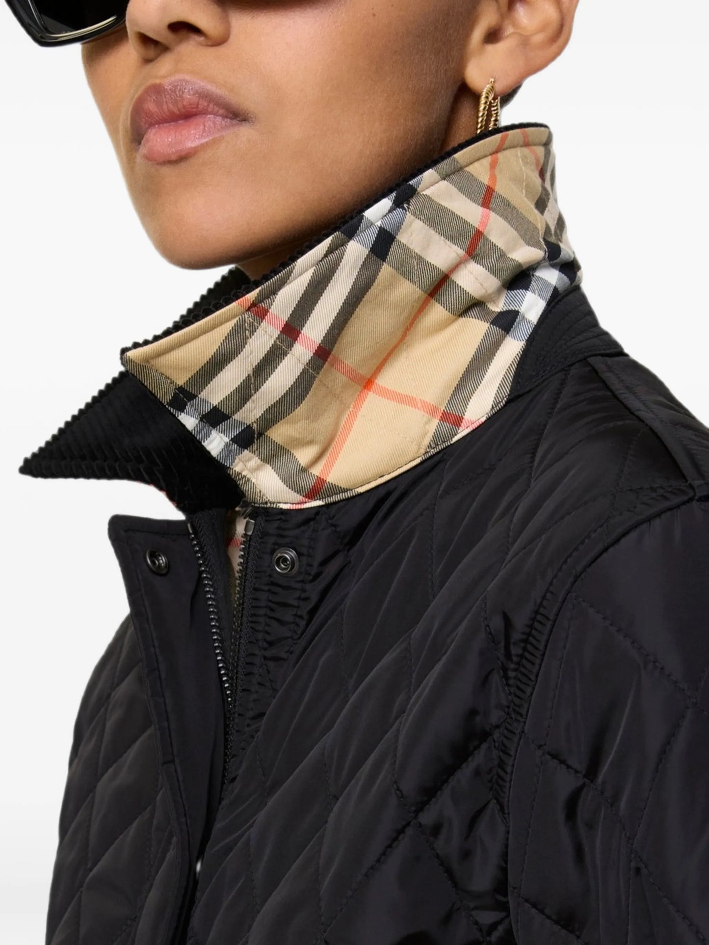 diamond-quilted jacket