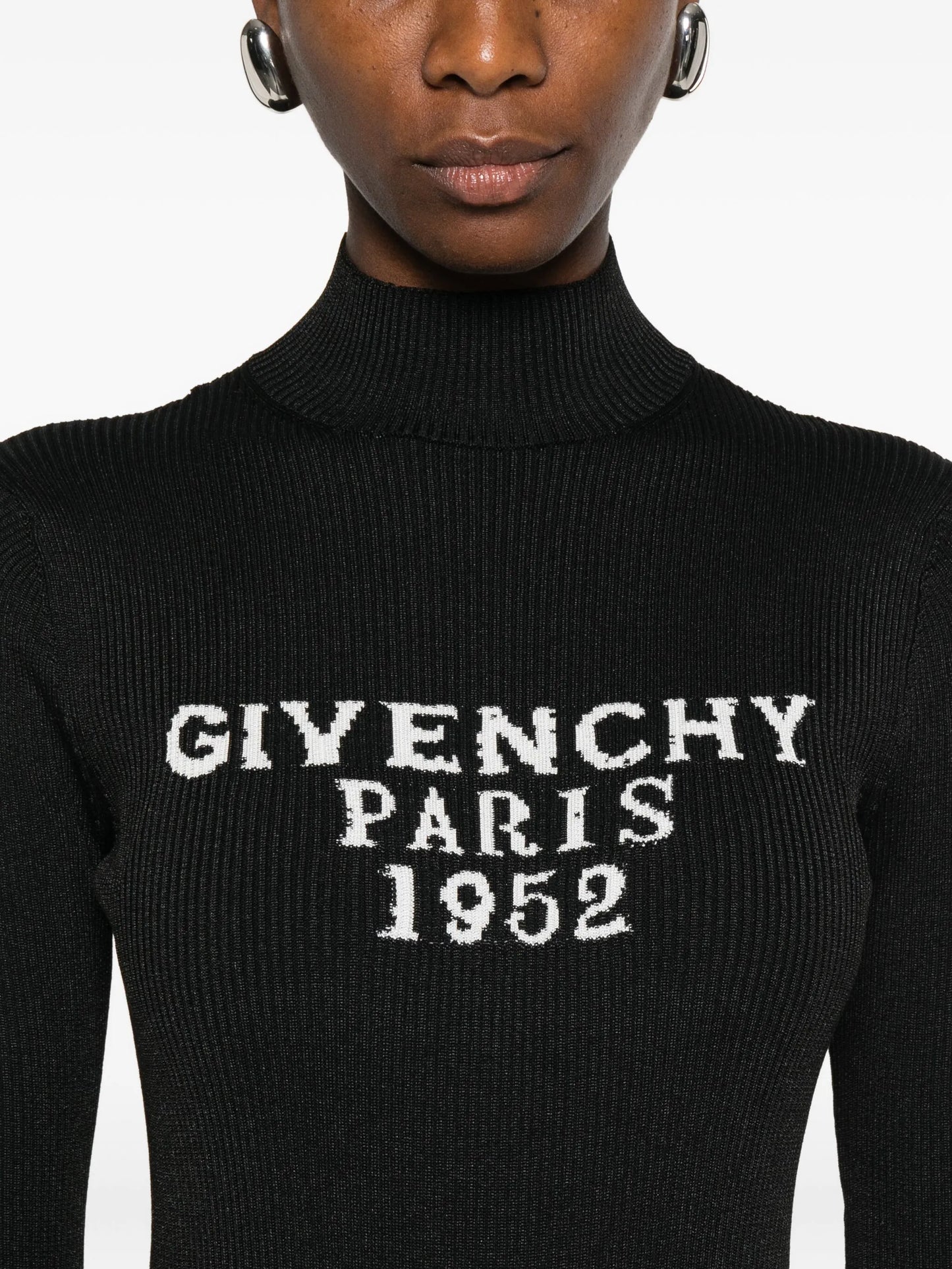 high-neck logo bodysuit