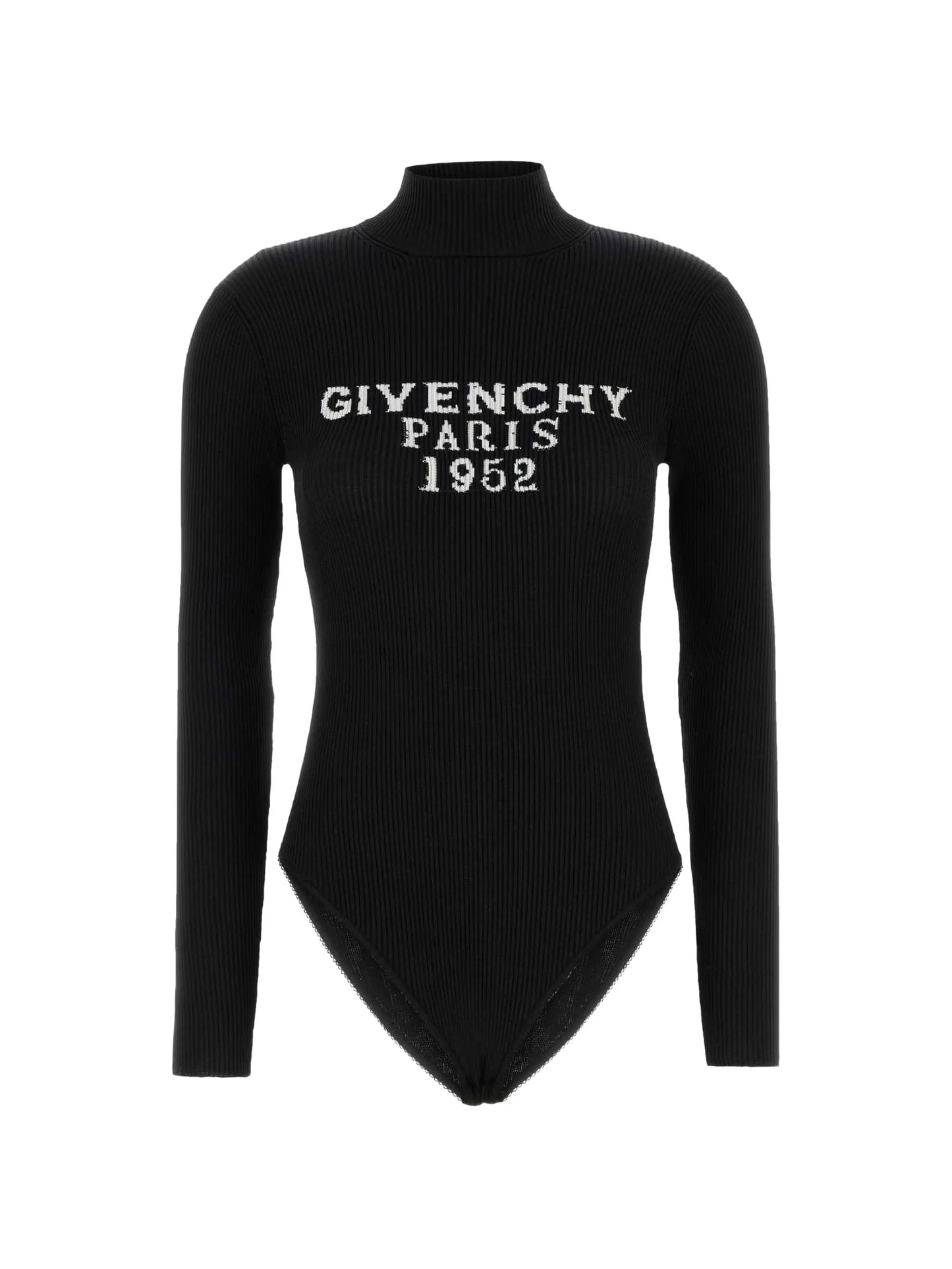 high-neck logo bodysuit