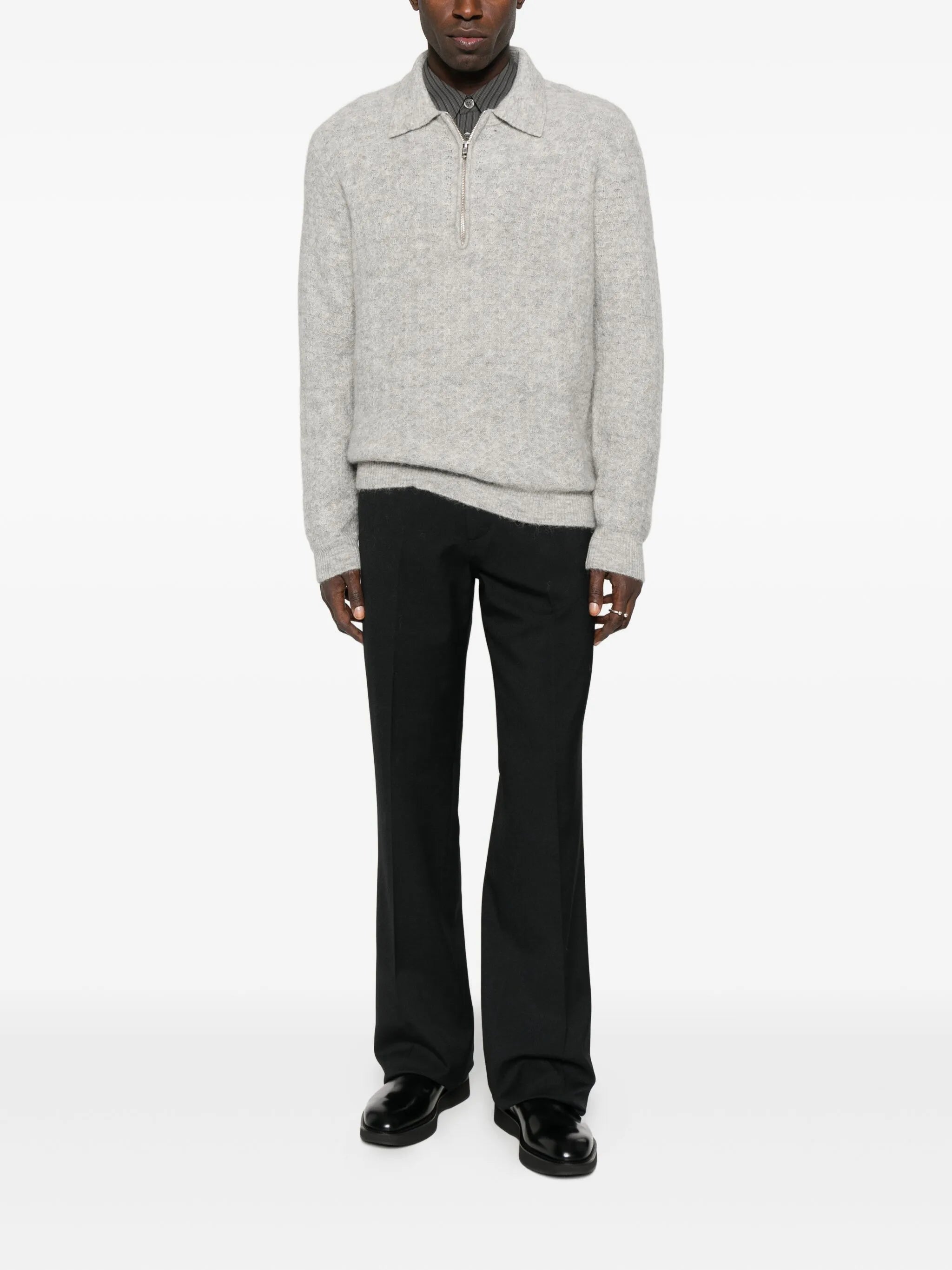 Alfie zip-neck polo shirt