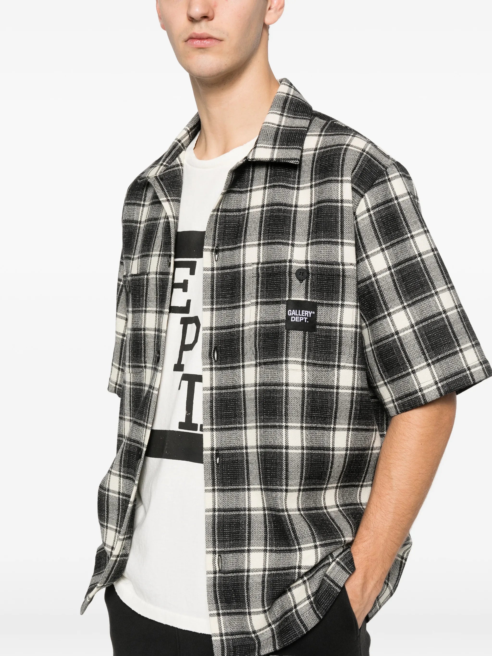 playground short-sleeve plaid shirt