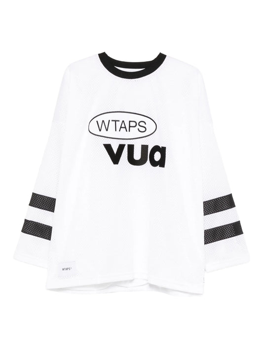 Netminder logo striped-detail T-shirt