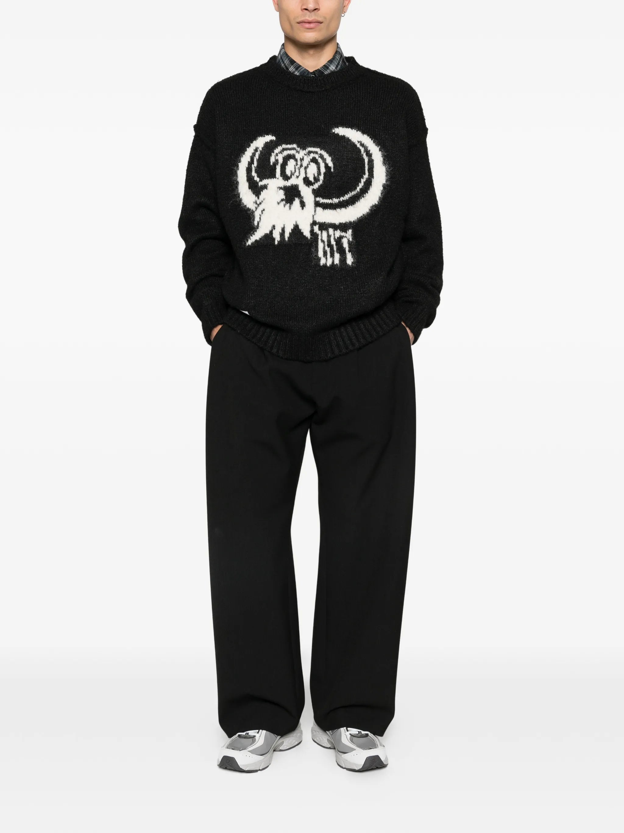 graphic crew-neck sweater