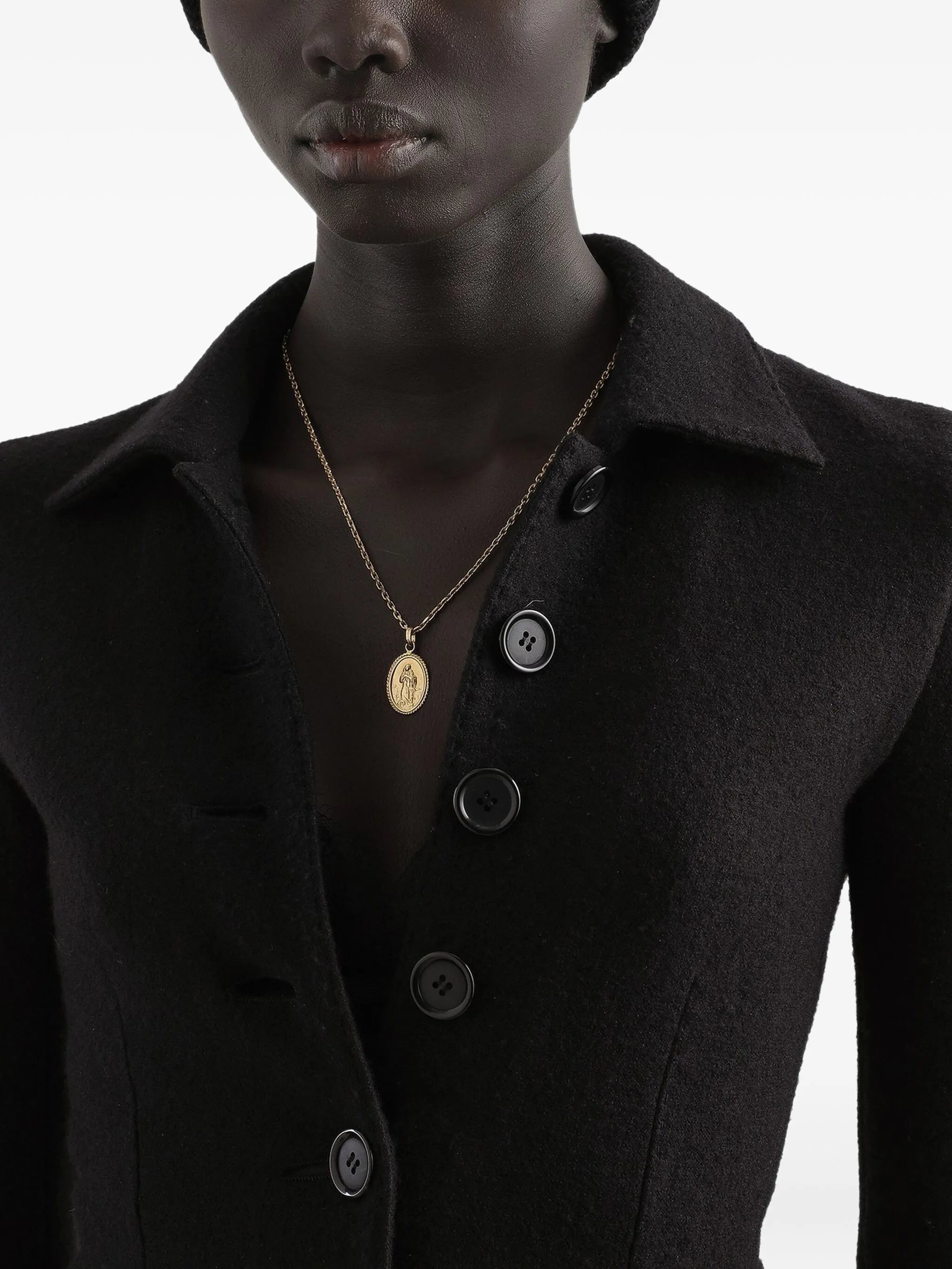 single-breasted wool cloth jacket