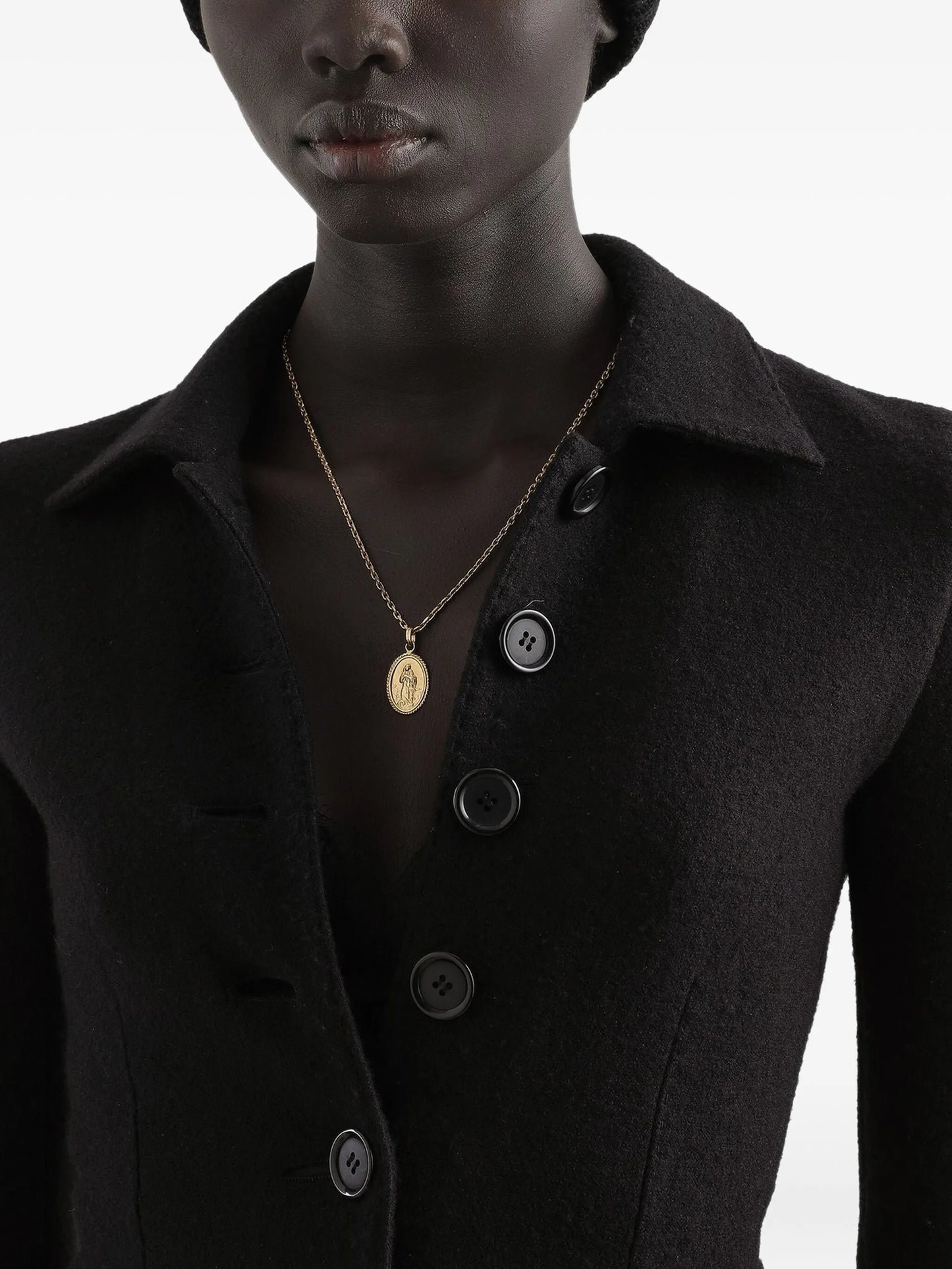 single-breasted wool cloth jacket