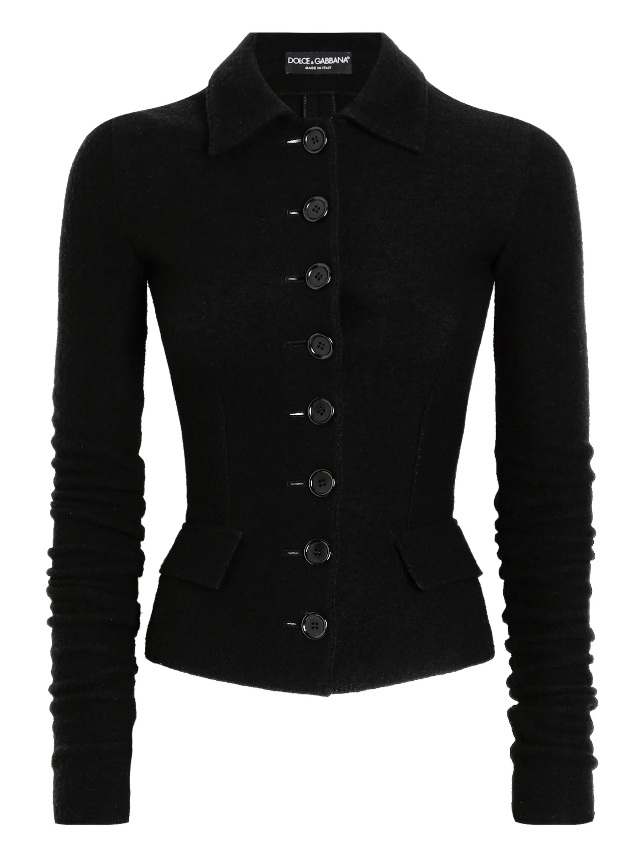single-breasted wool cloth jacket