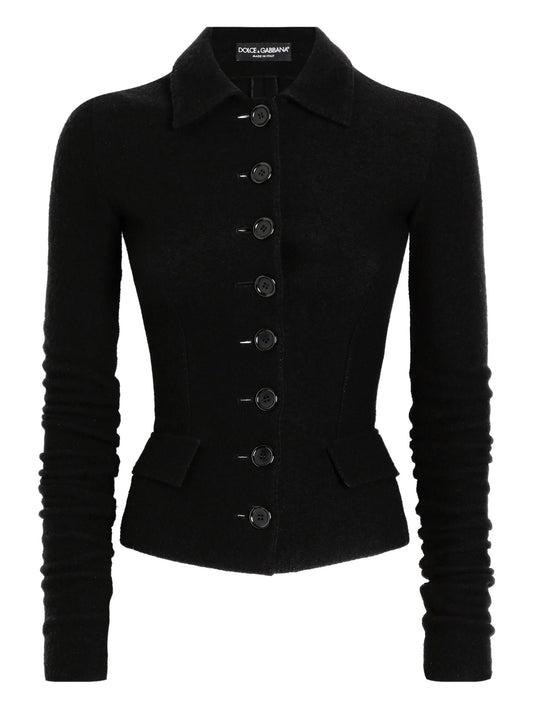 single-breasted wool cloth jacket