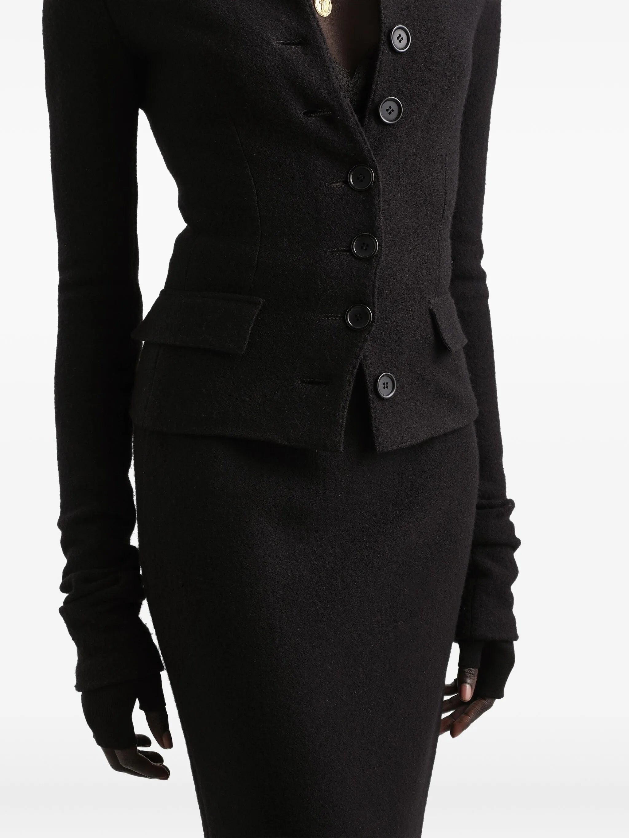 single-breasted wool cloth jacket