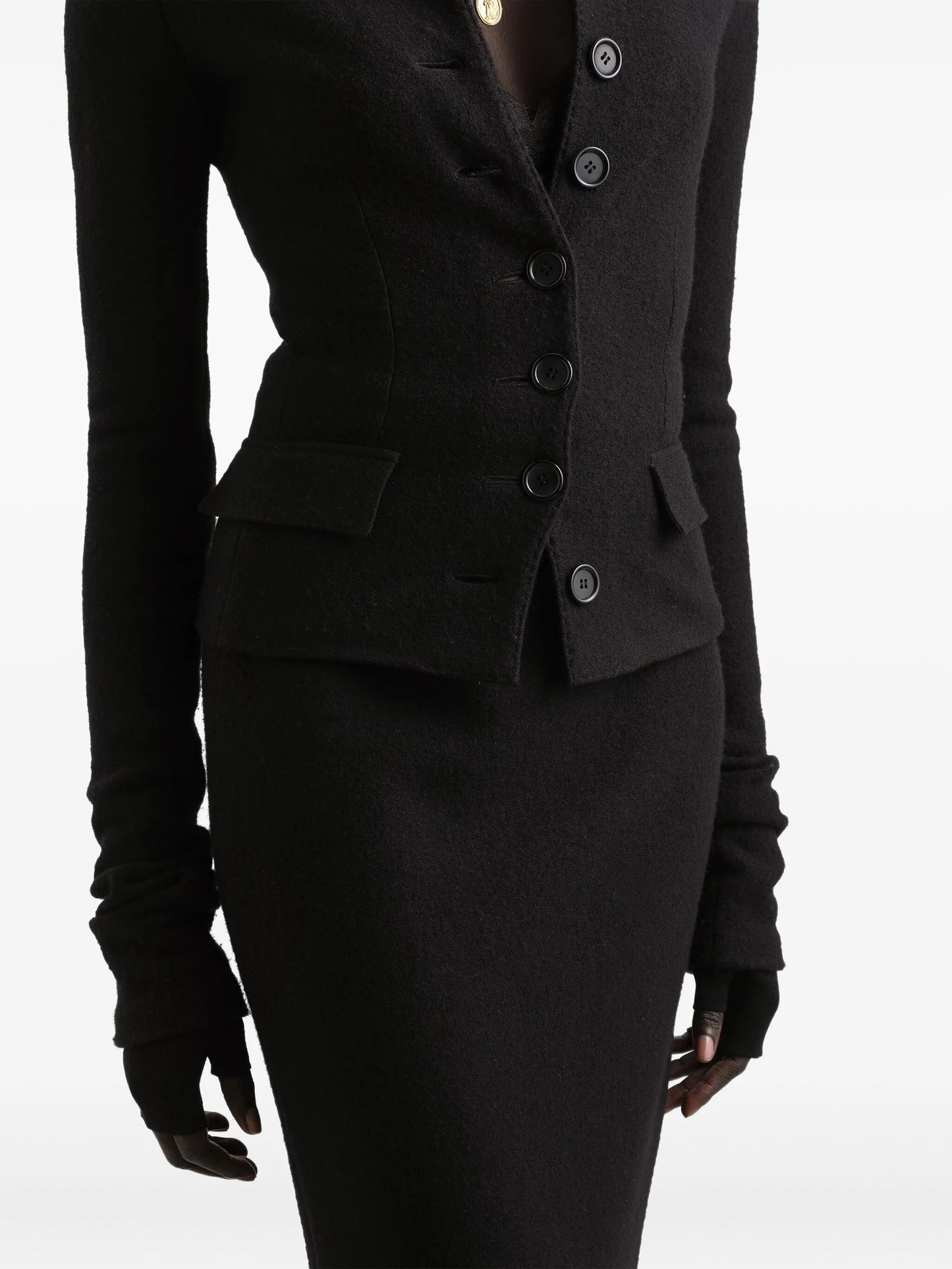 single-breasted wool cloth jacket