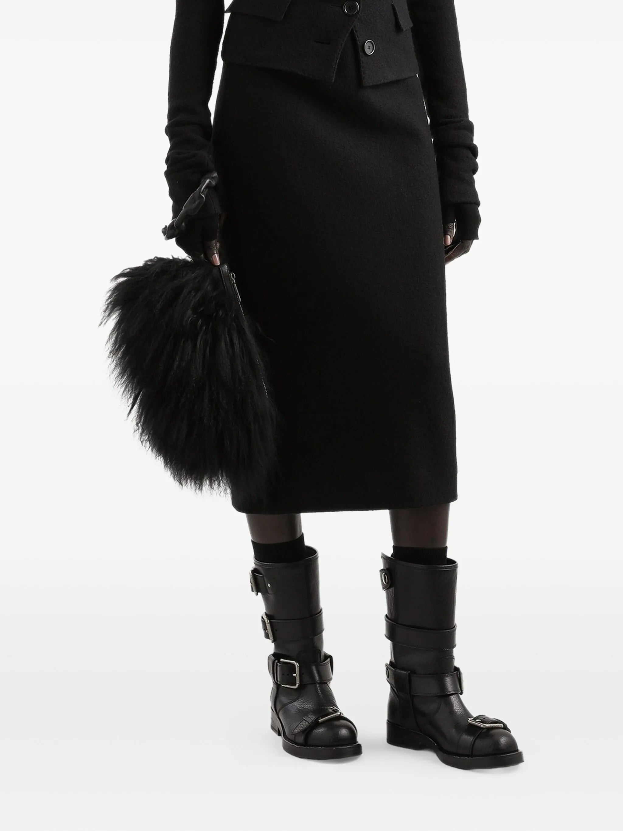 wool midi skirt