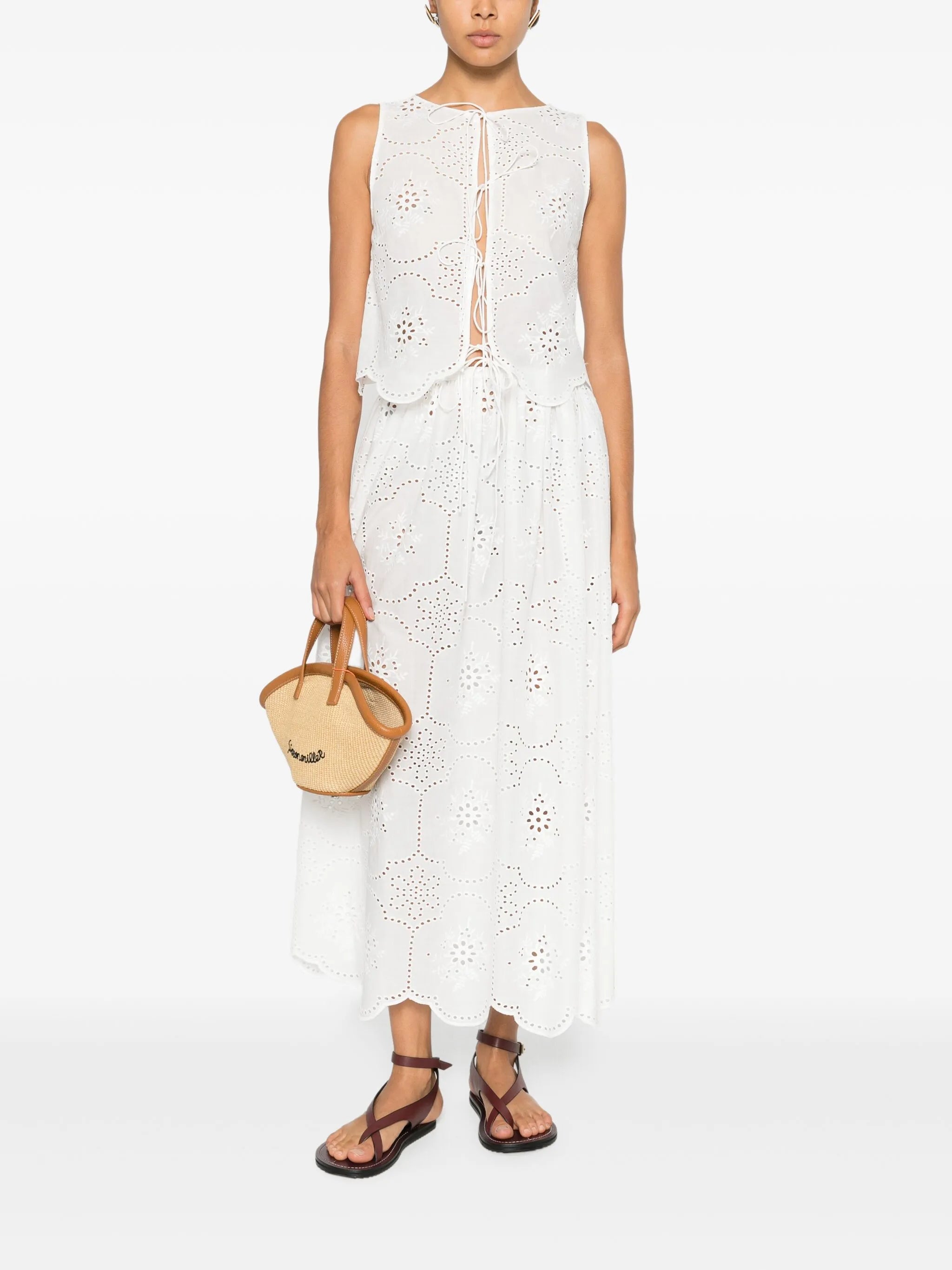 broderie tie top