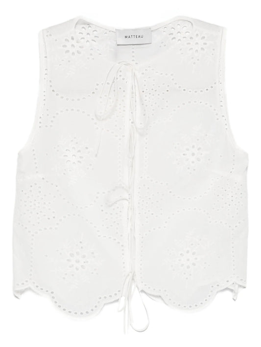 broderie tie top