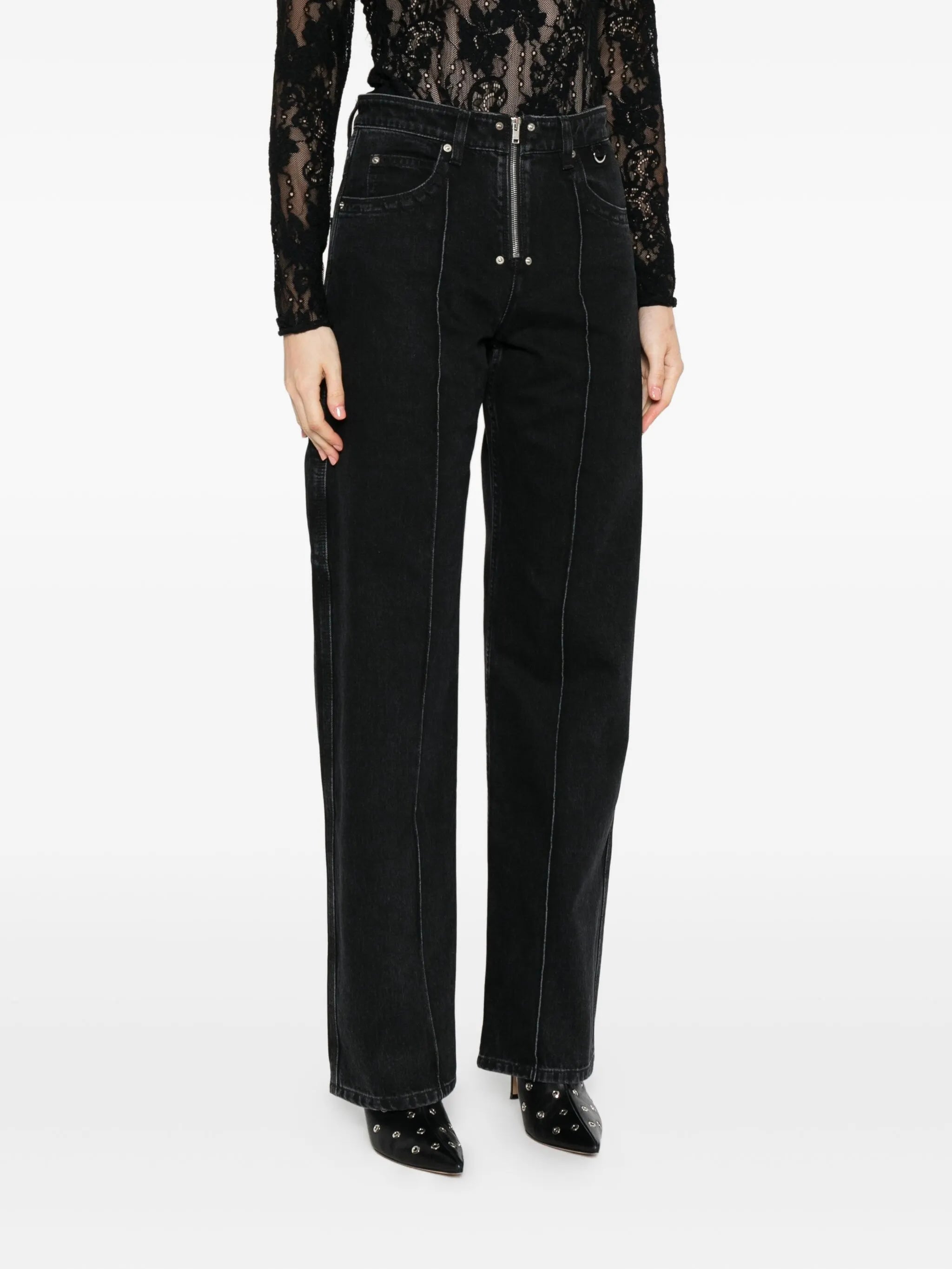 Stelyna zip-fly panelled jeans