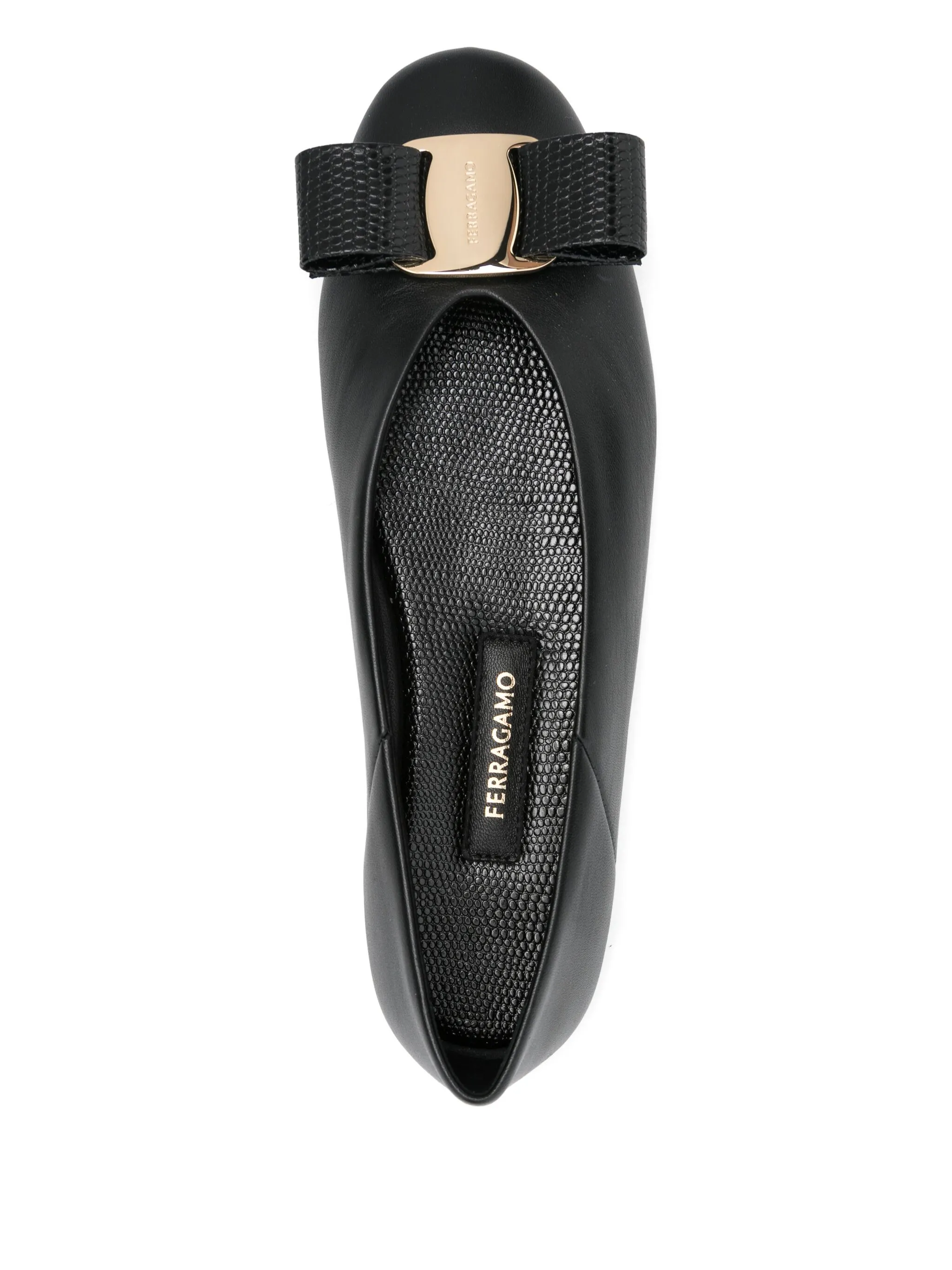 Vara bow leather ballet flats