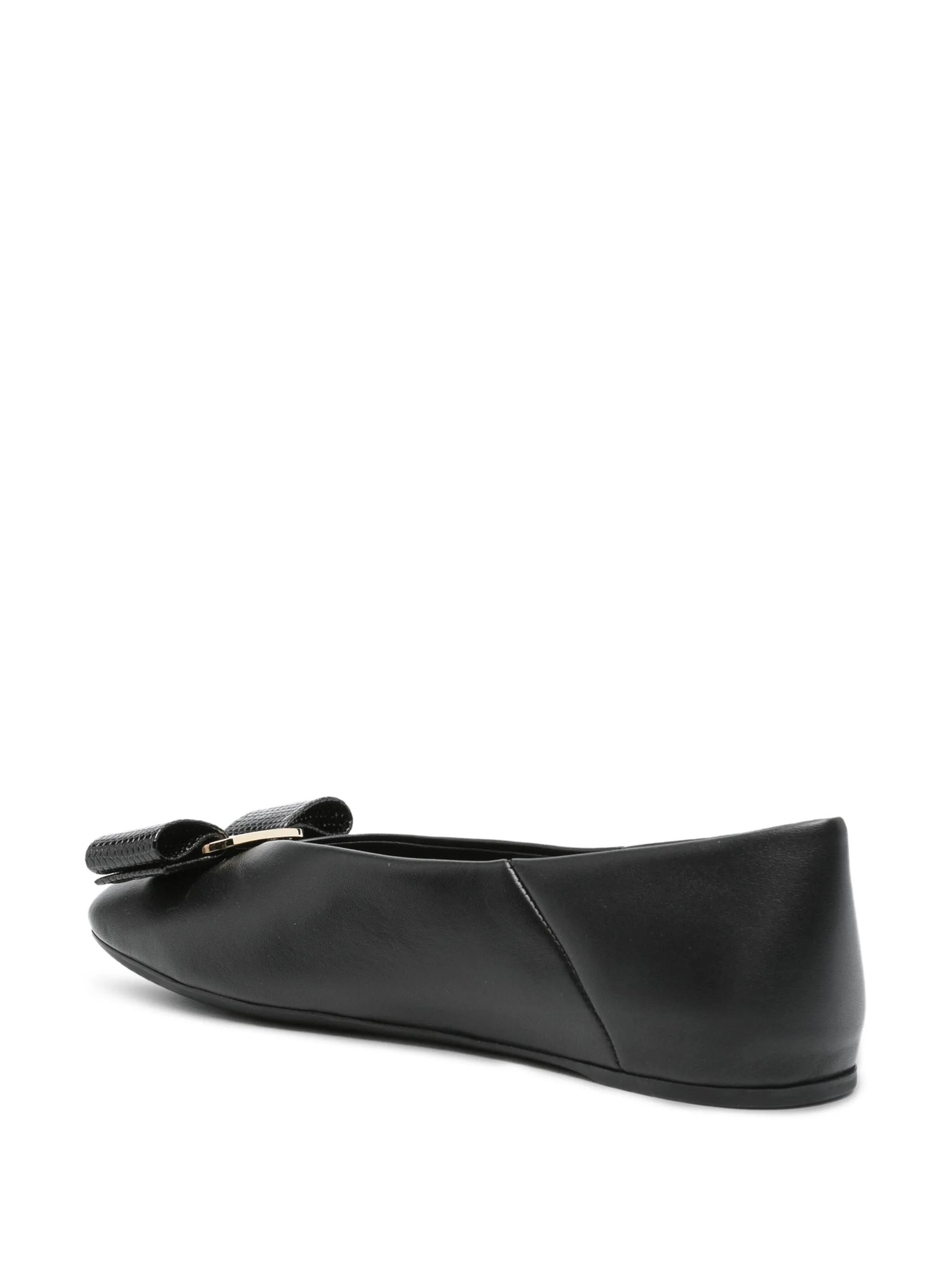 Vara bow leather ballet flats