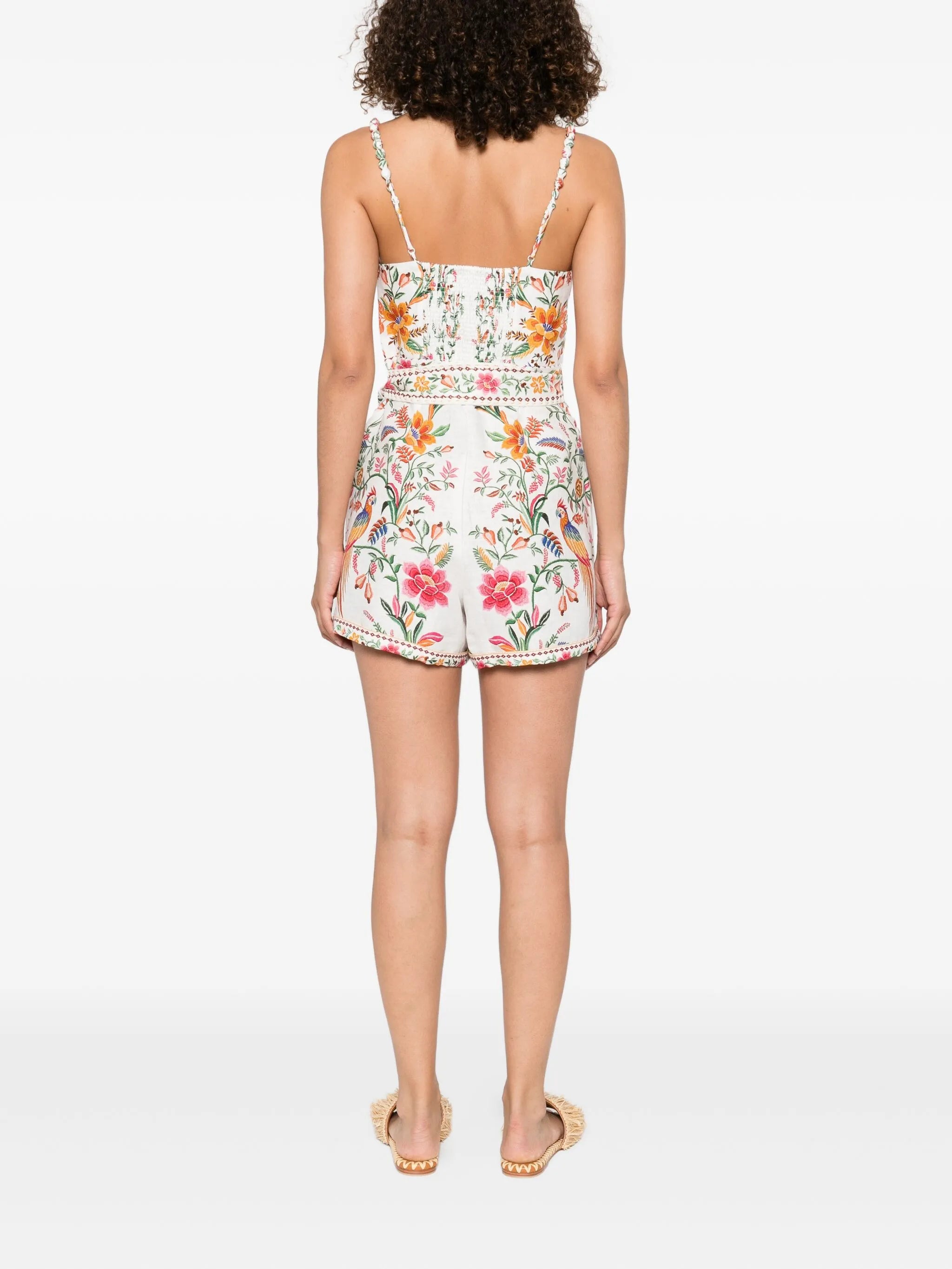 Delicate Forest linen romper