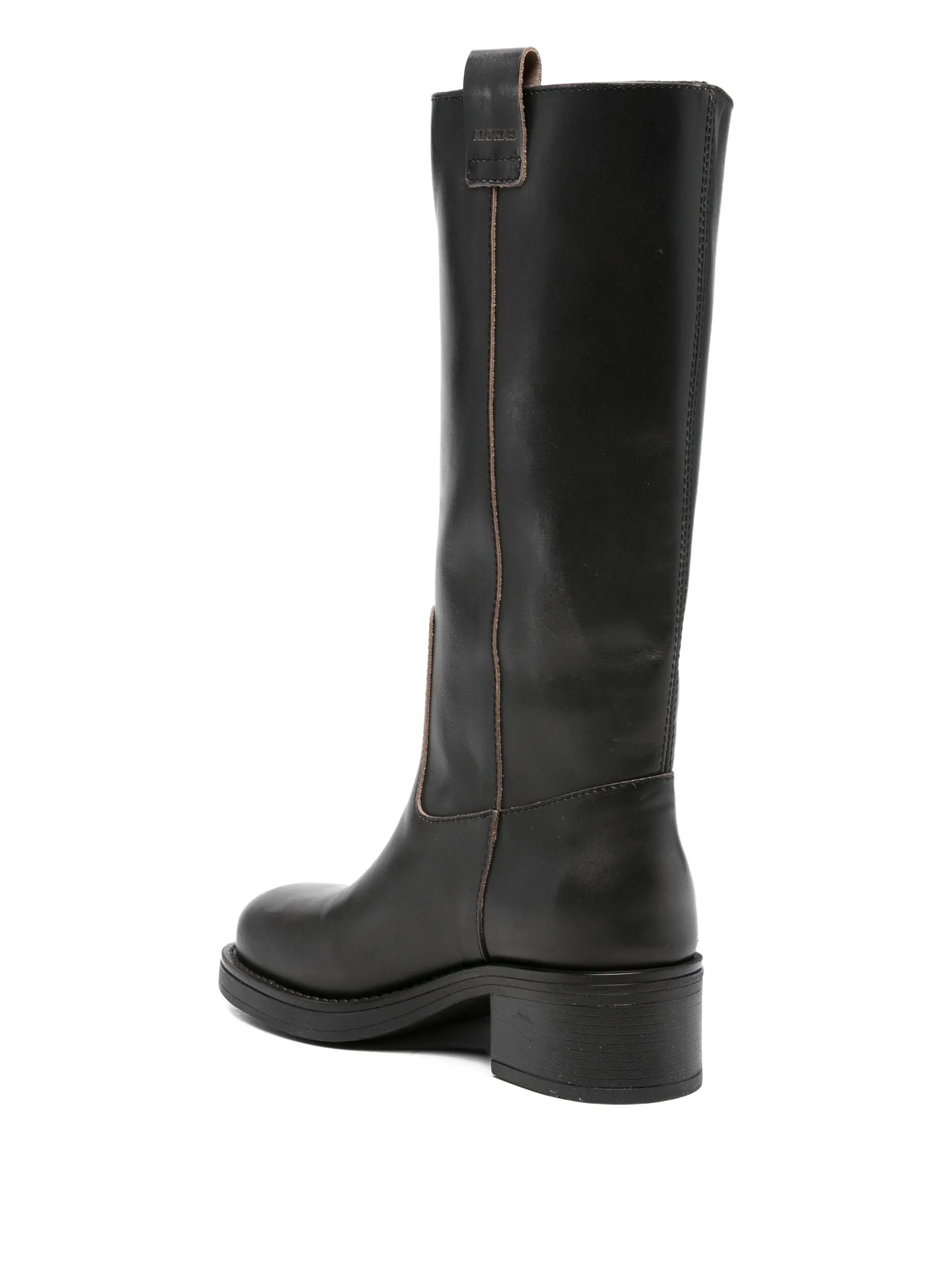 Sajan vintage effect black leather boots