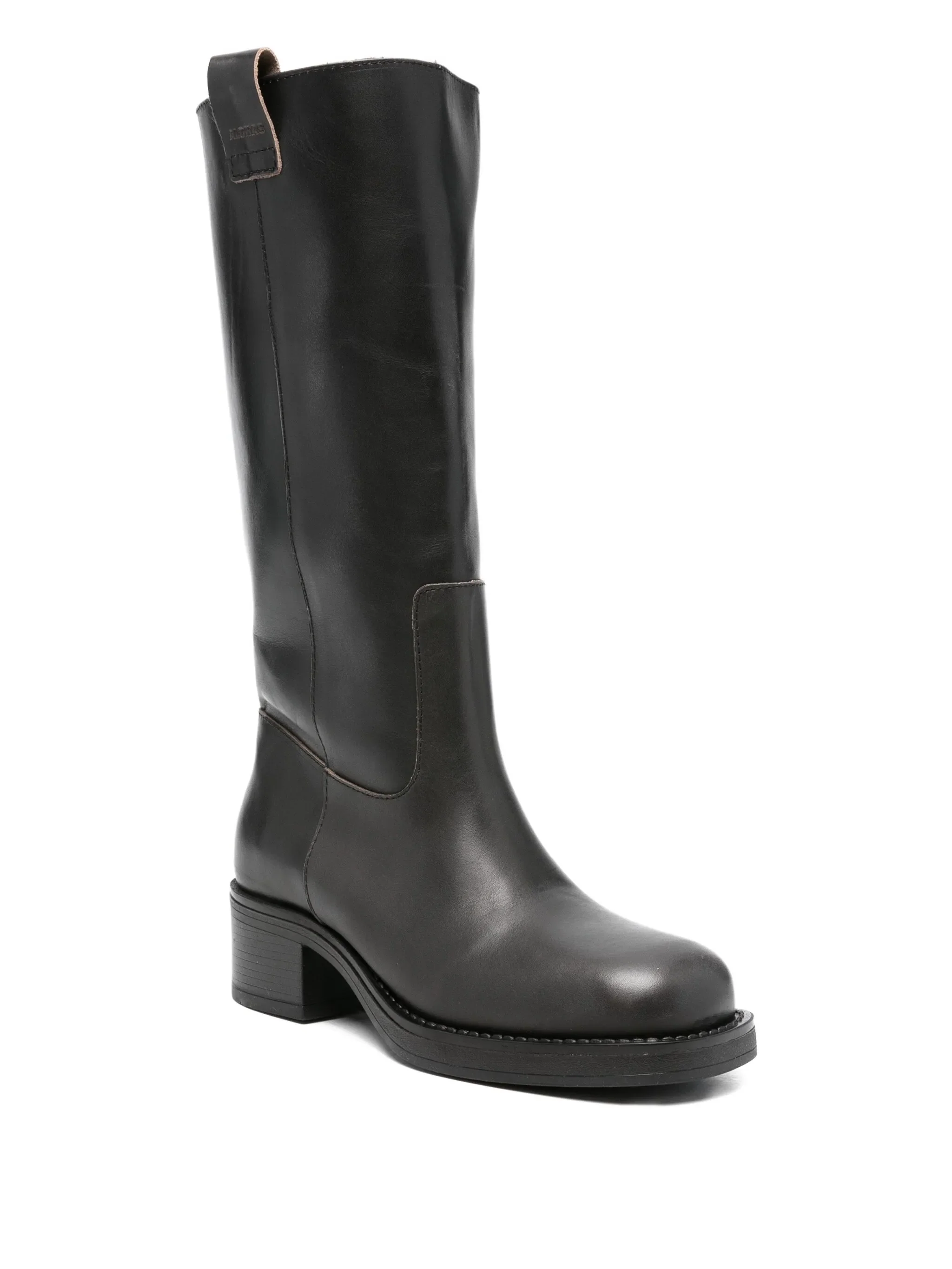 Sajan vintage effect black leather boots