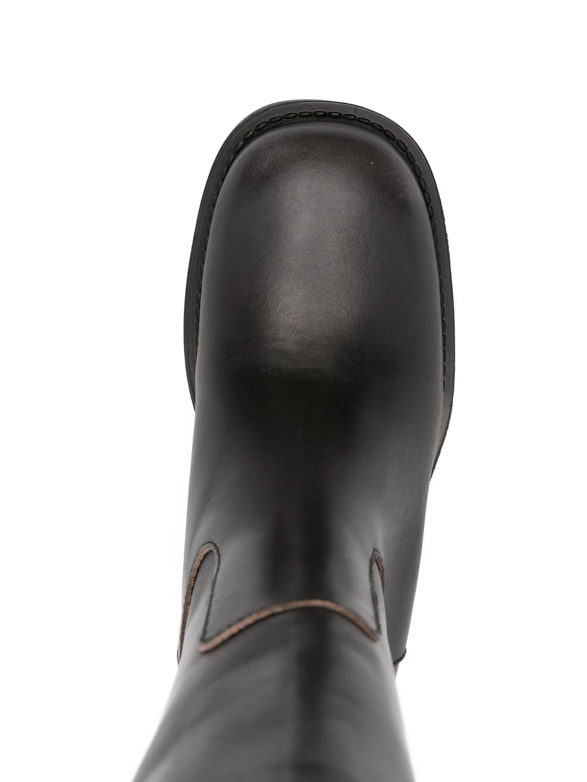 Sajan vintage effect black leather boots