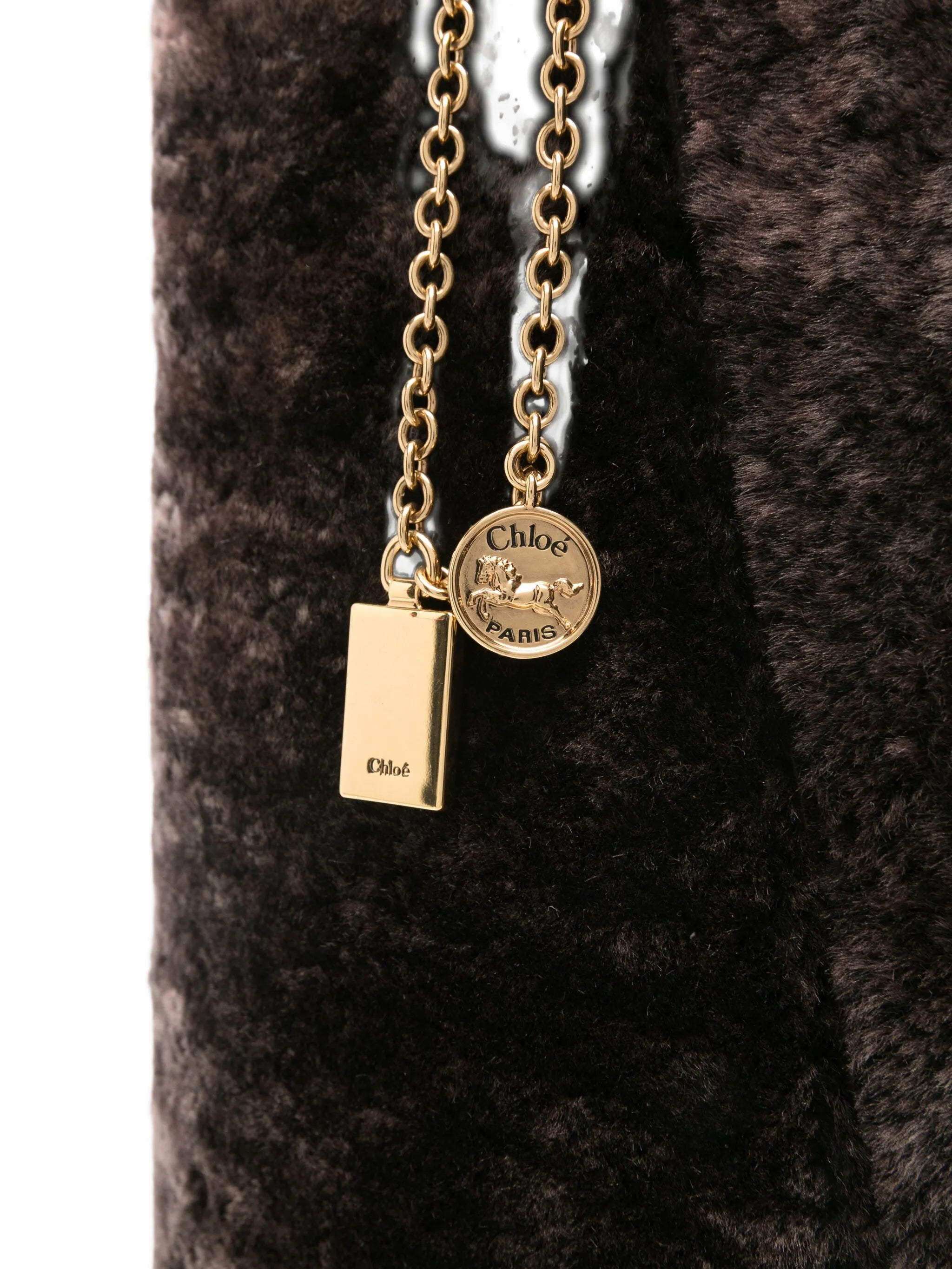 large Spin shearling tote bag