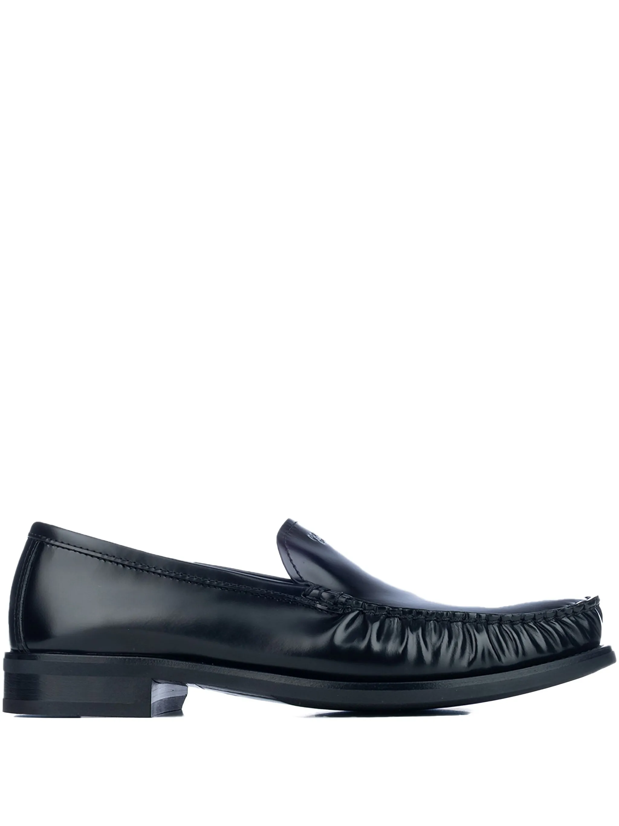 brushed leather loafers