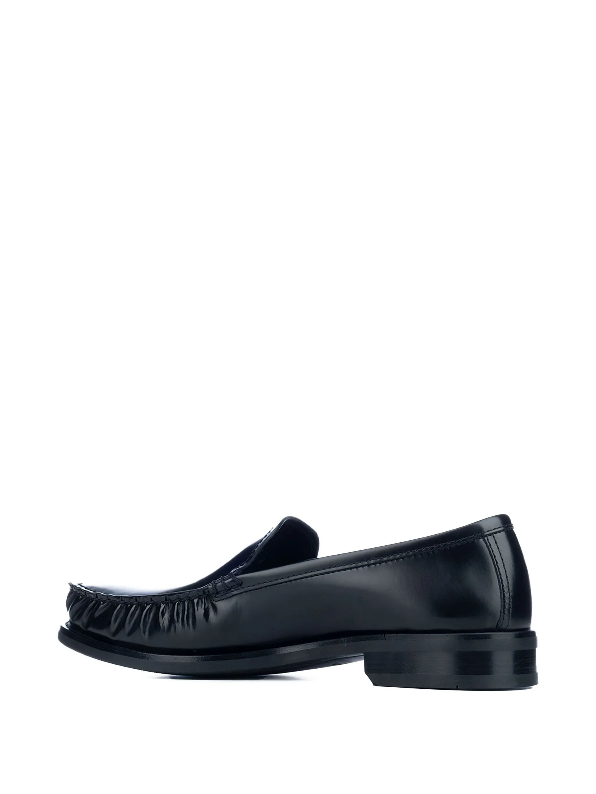 brushed leather loafers