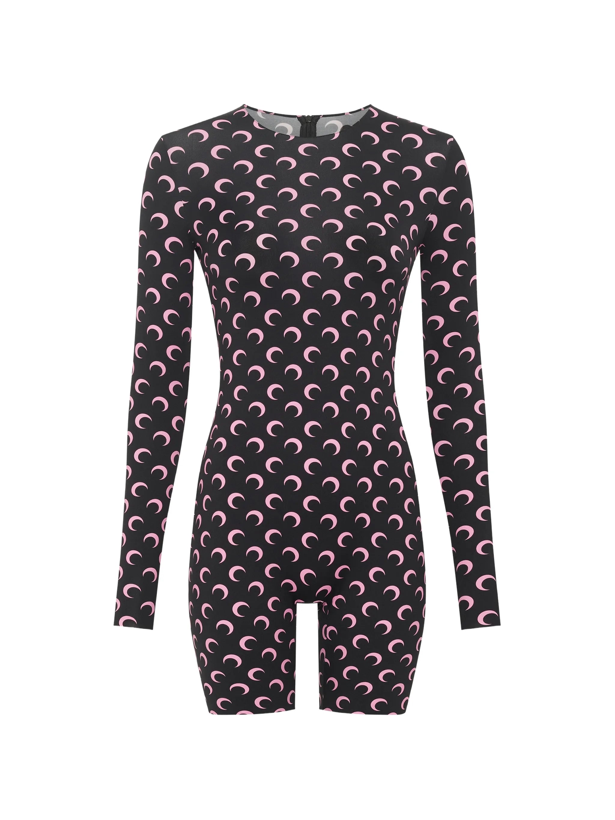 Moon-print jersey playsuit