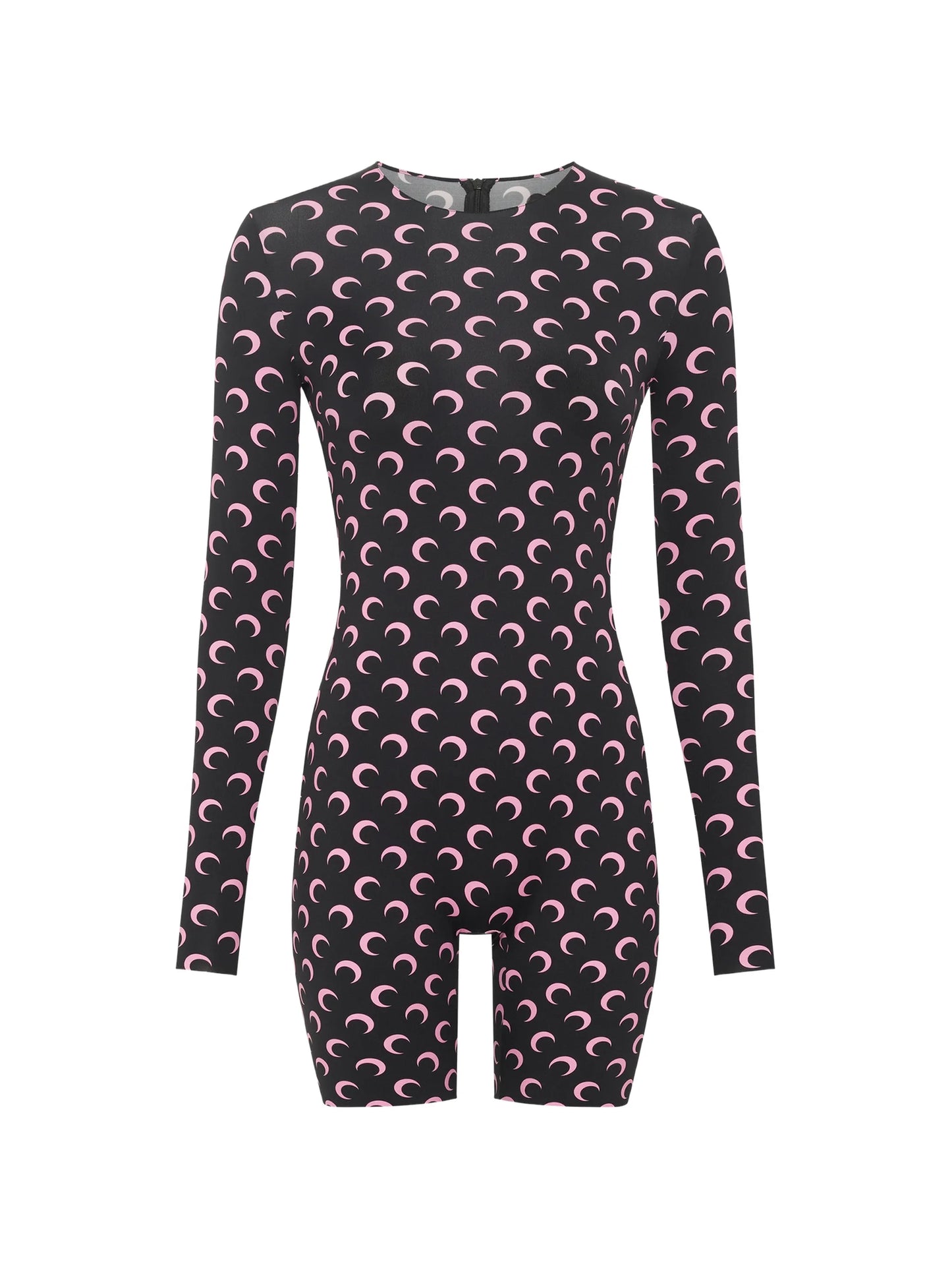 Moon-print jersey playsuit