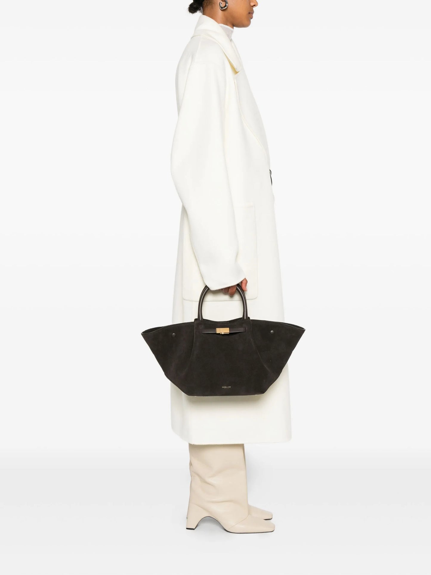 midi New York suede tote bag