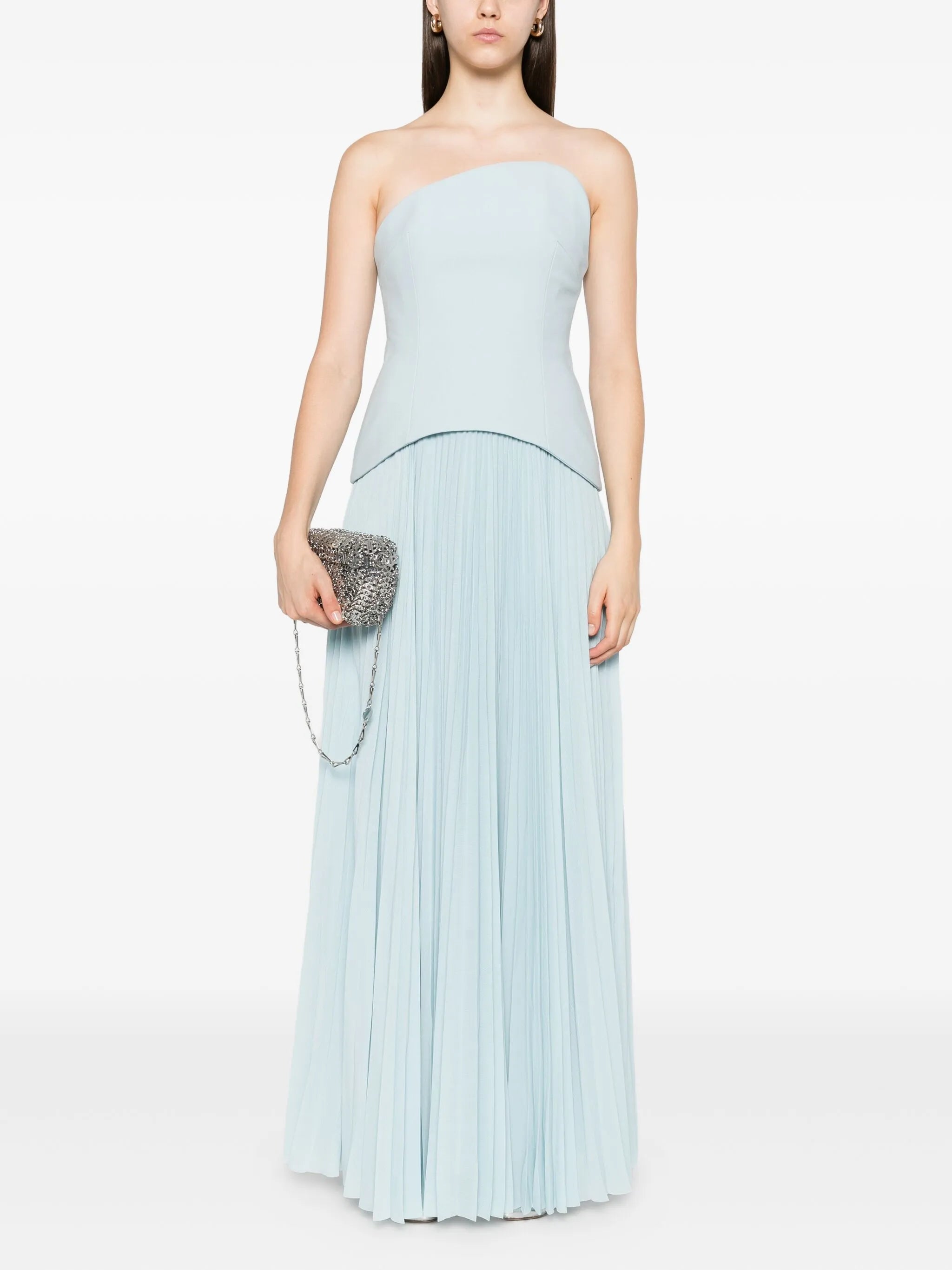 Britt strapless pleated dress