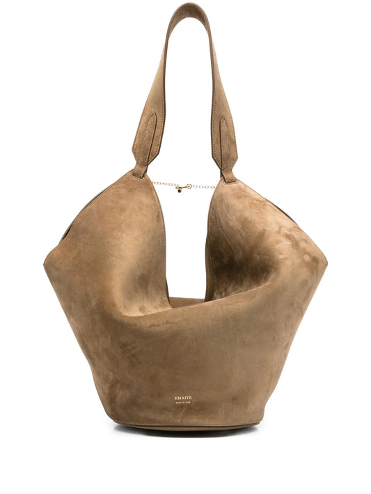 small Lotus suede shoulder bag
