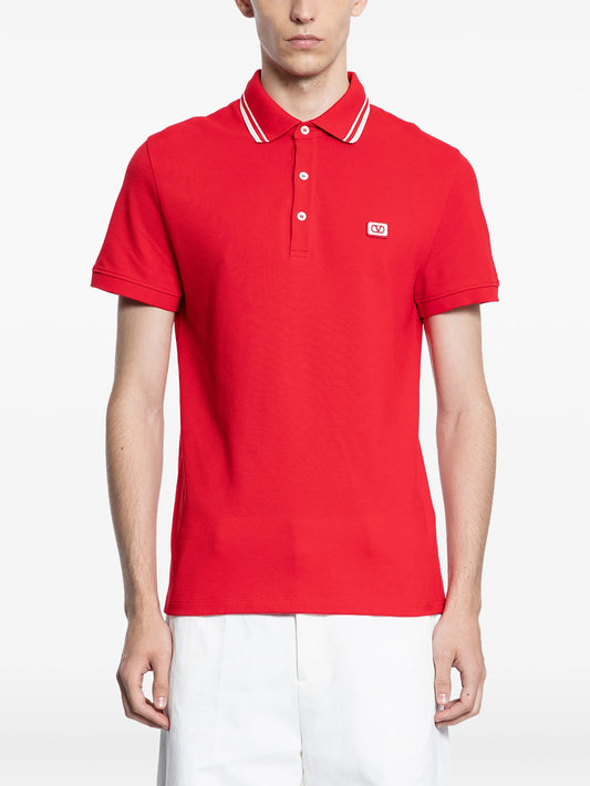 Vlogo patch cotton piqué polo shirt