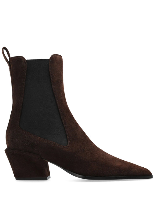 pointed-toe block-heel boots