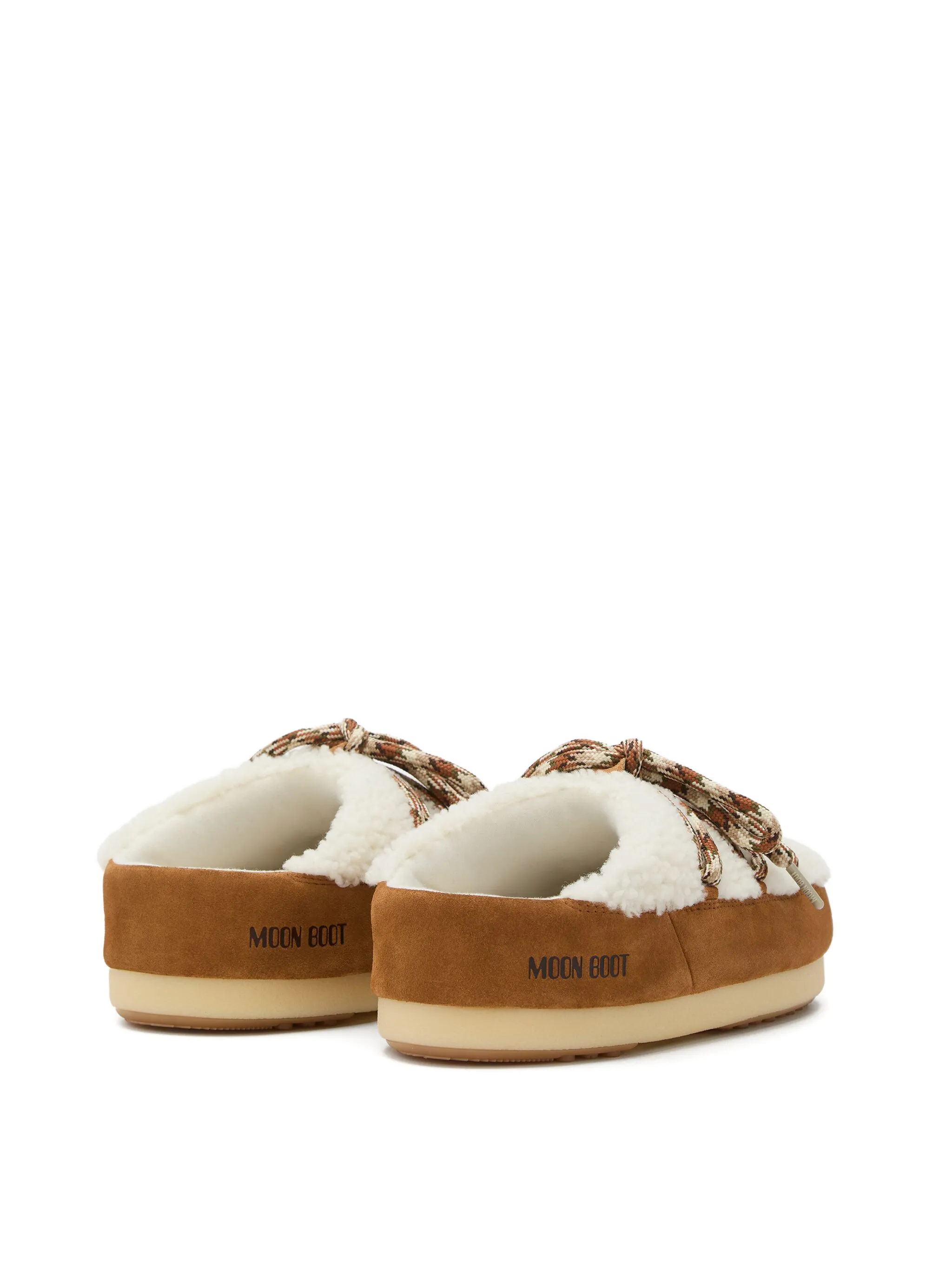 Evx brown shearling mules