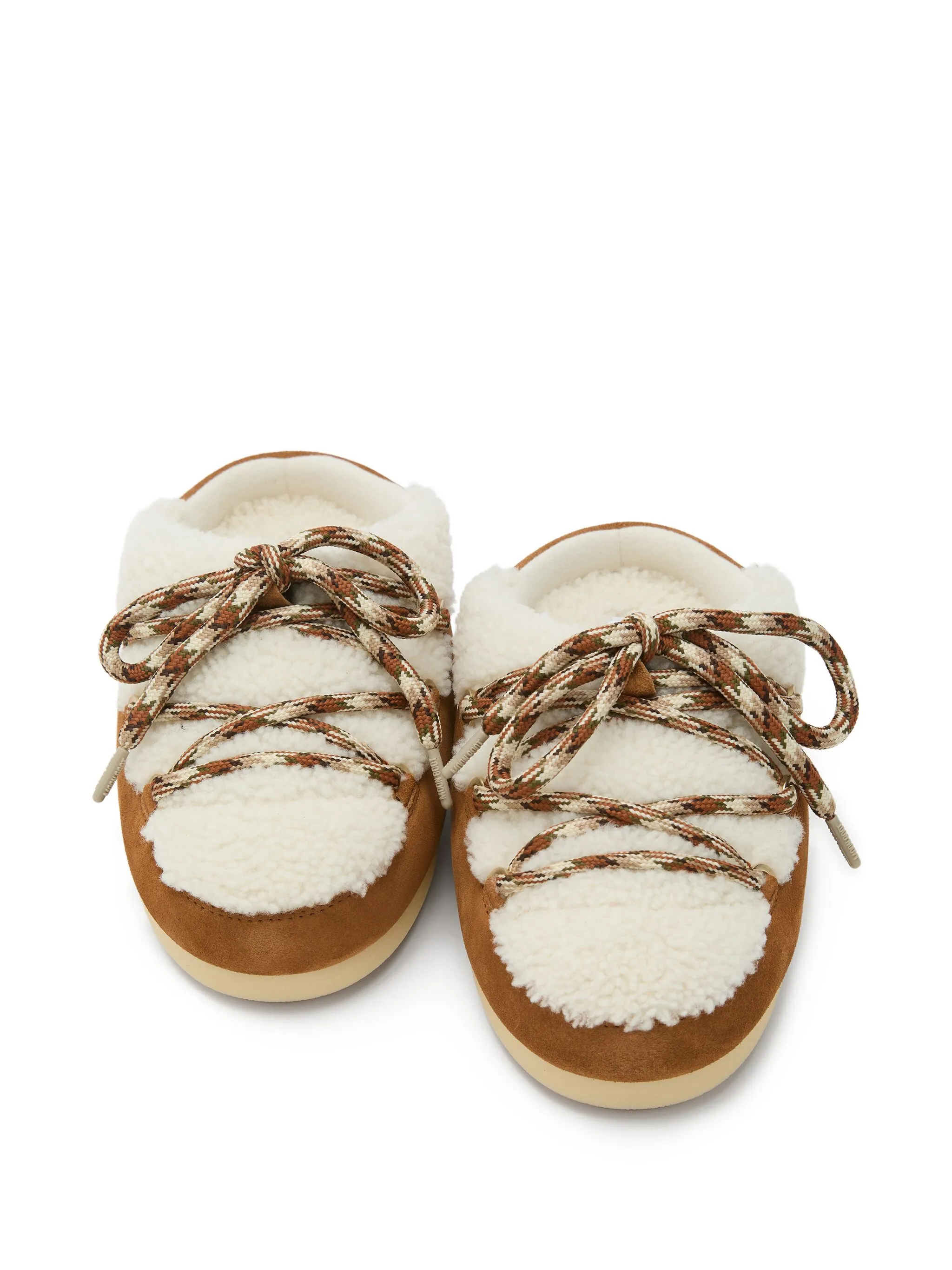 Evx brown shearling mules