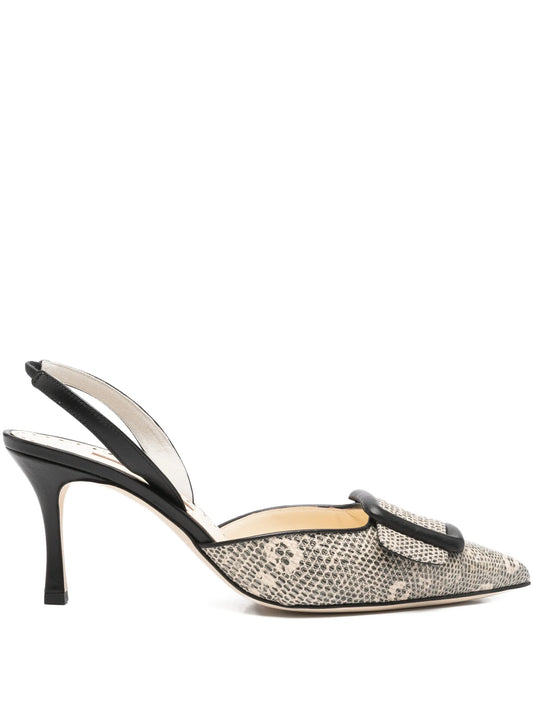 Mayslibi buckle-detail slingback pumps