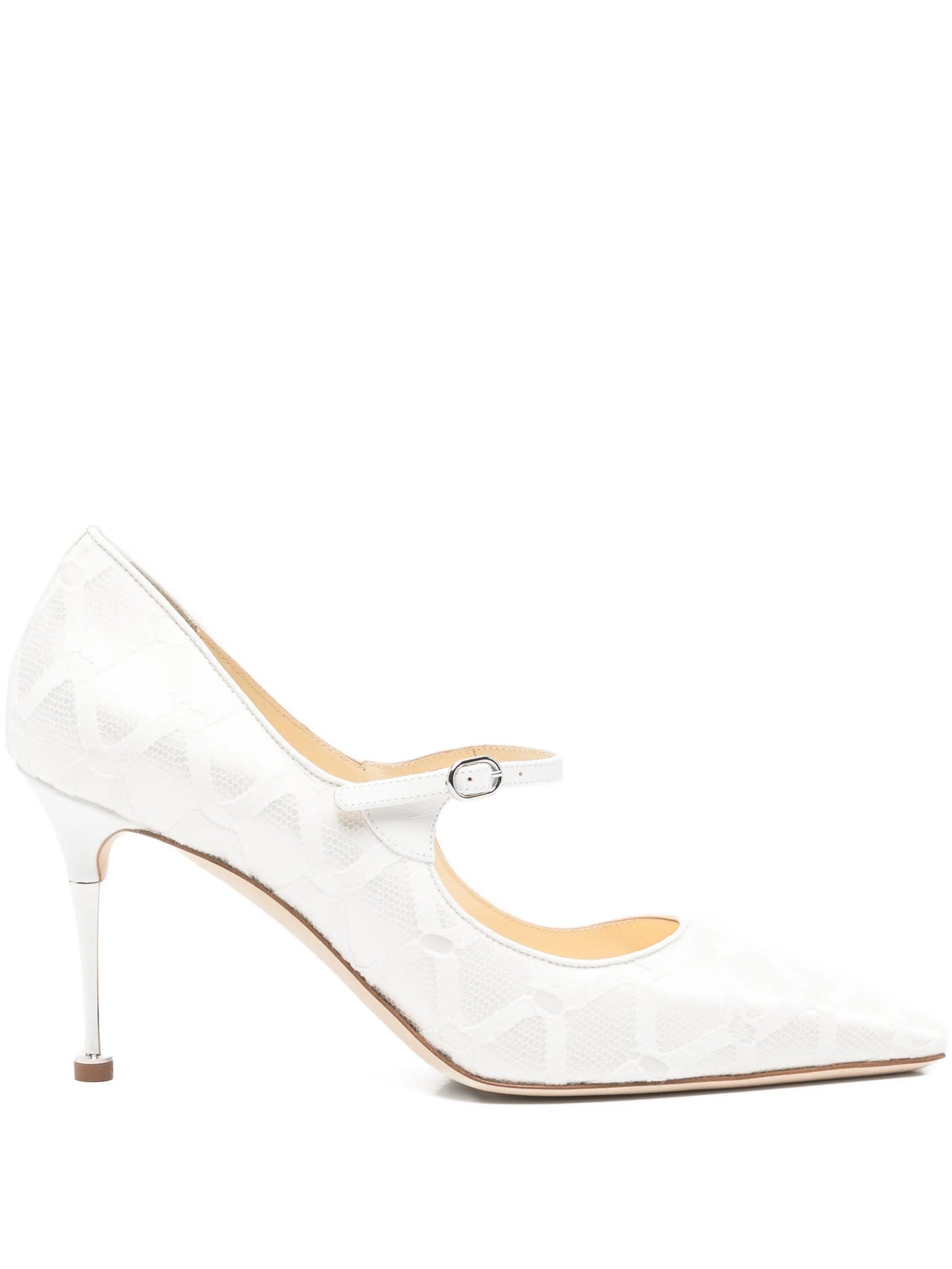 Aleka geometric-pattern strap pumps