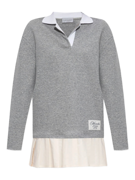 pleated-panel polo dress