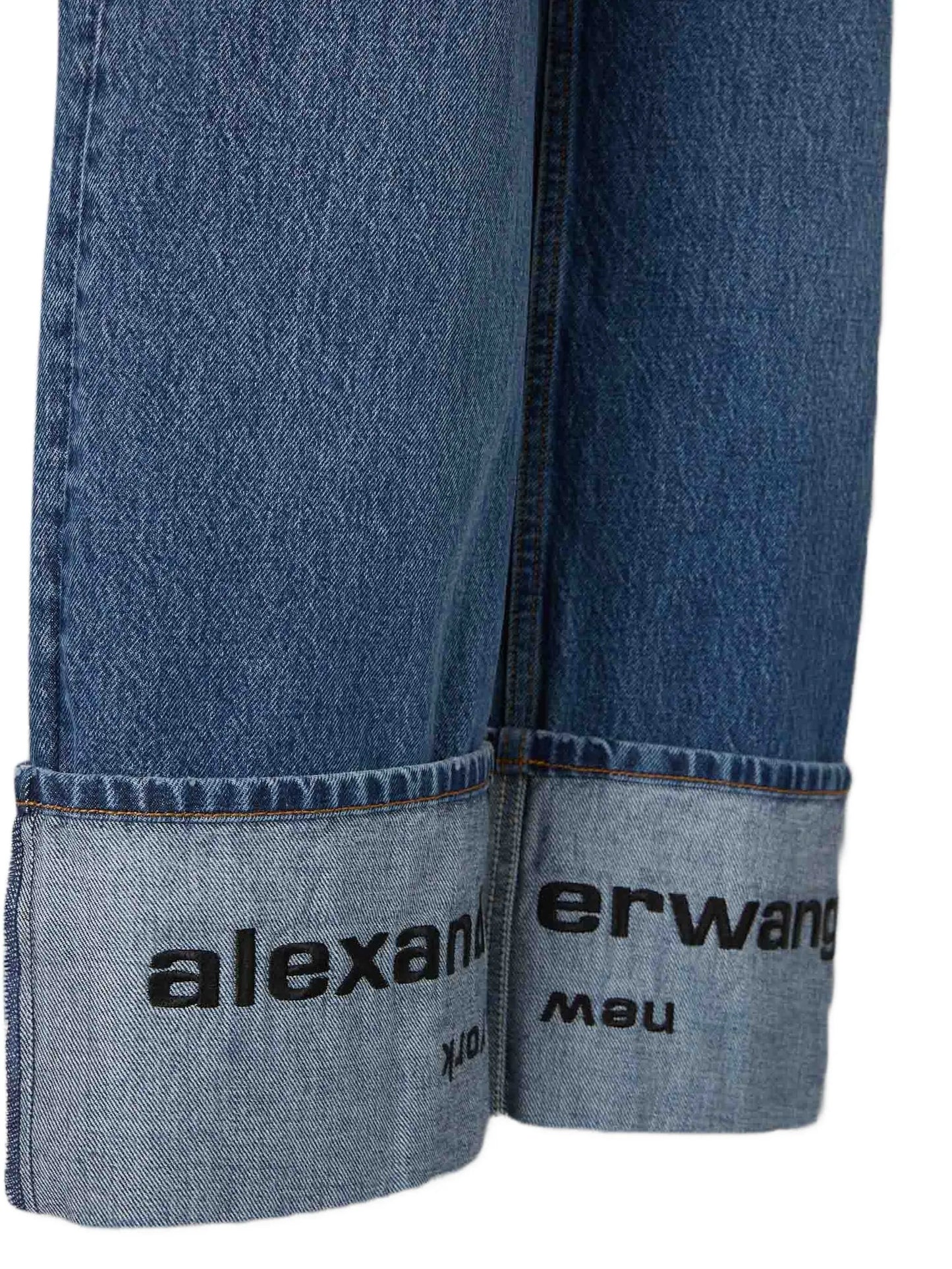 cuffed logo-detail jeans