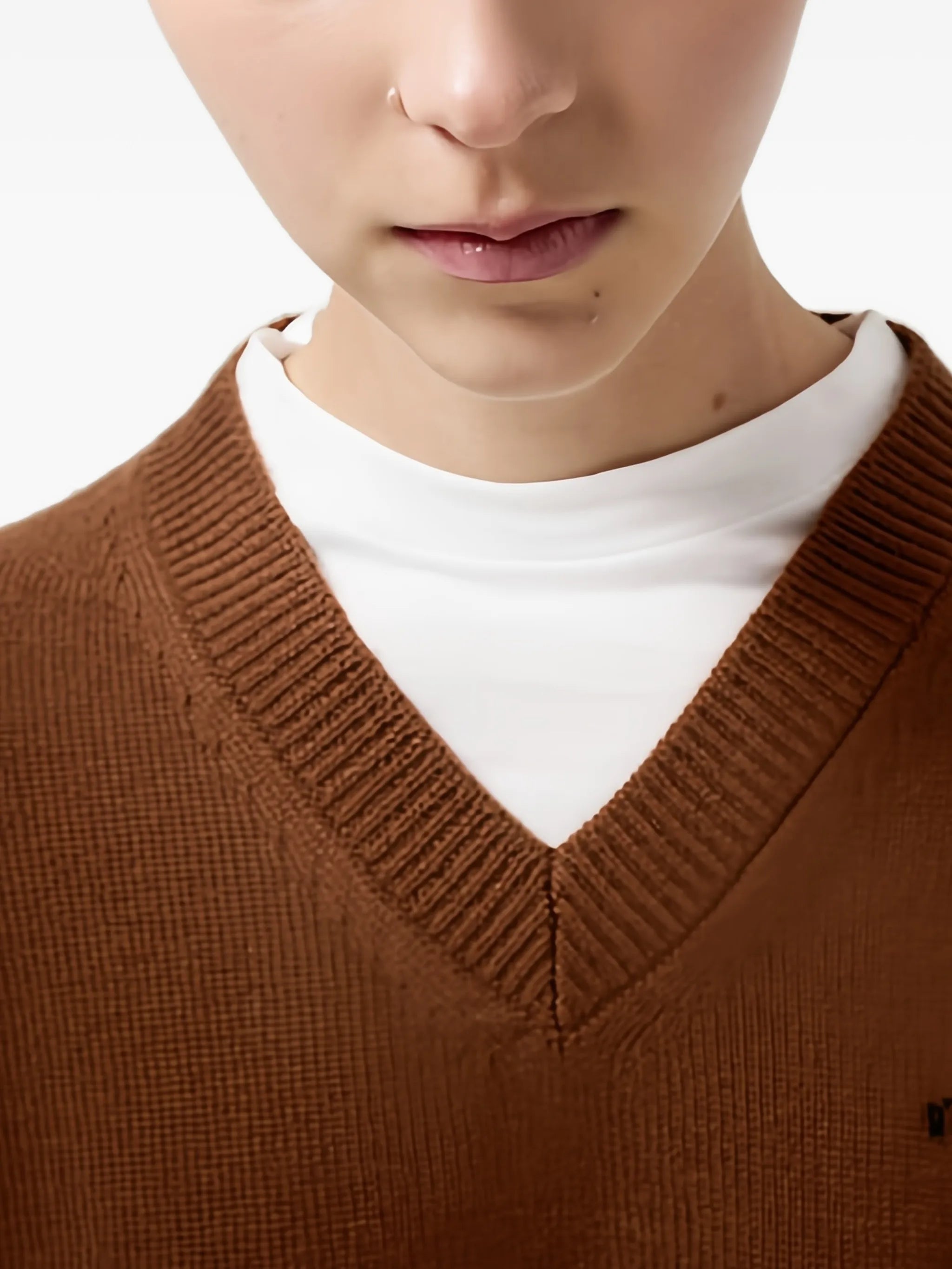 cropped cashmere V-neck sweater