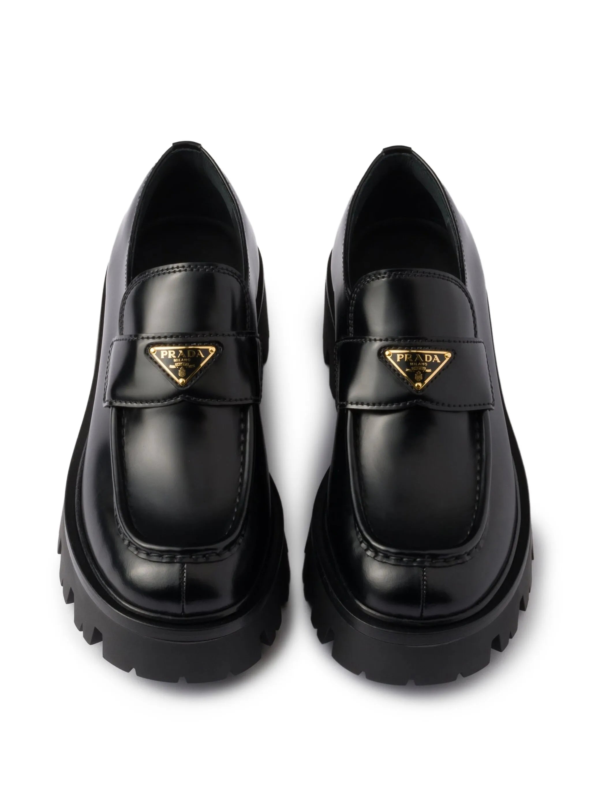 brushed-leather loafers