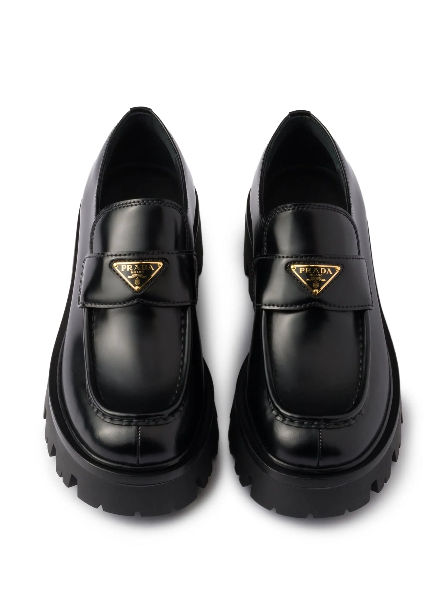 brushed-leather loafers