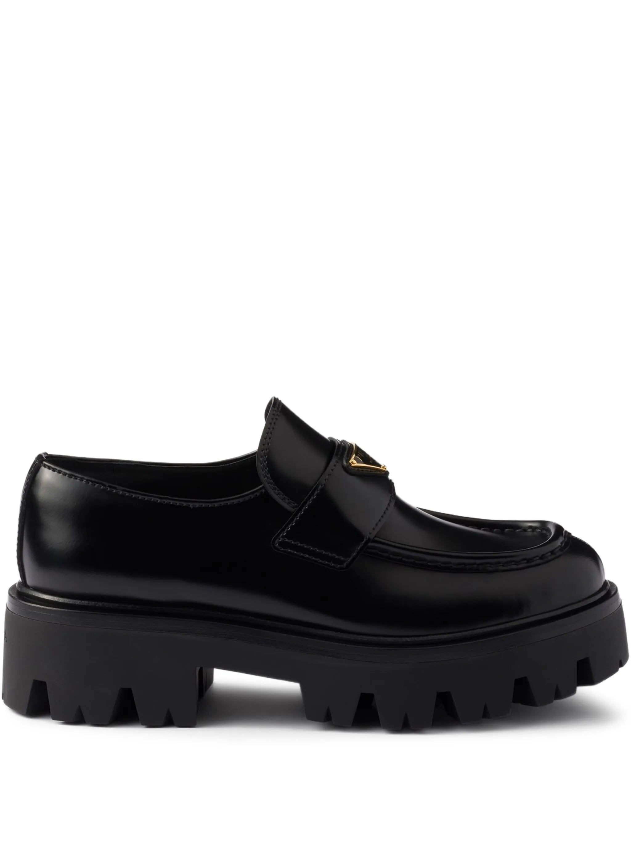 brushed-leather loafers