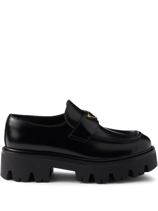 brushed-leather loafers