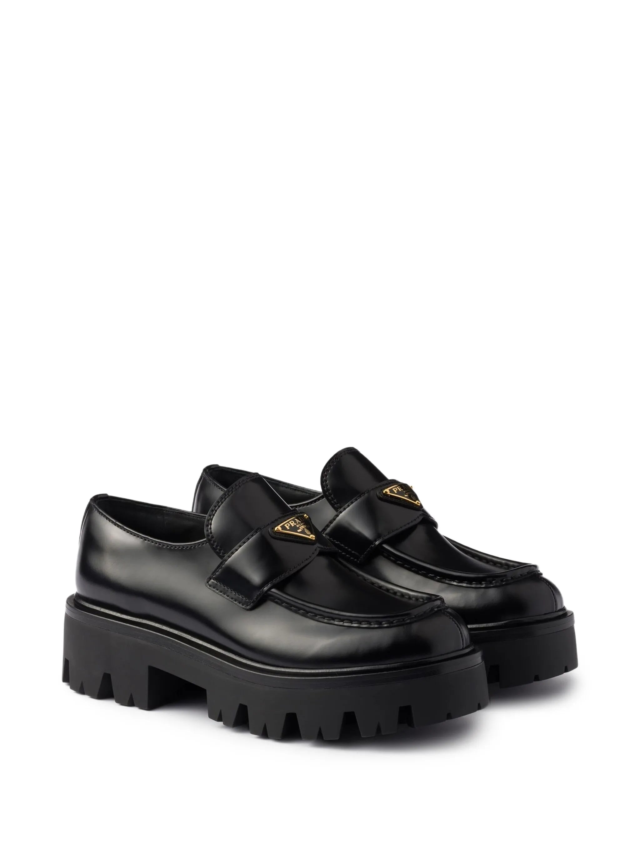 brushed-leather loafers