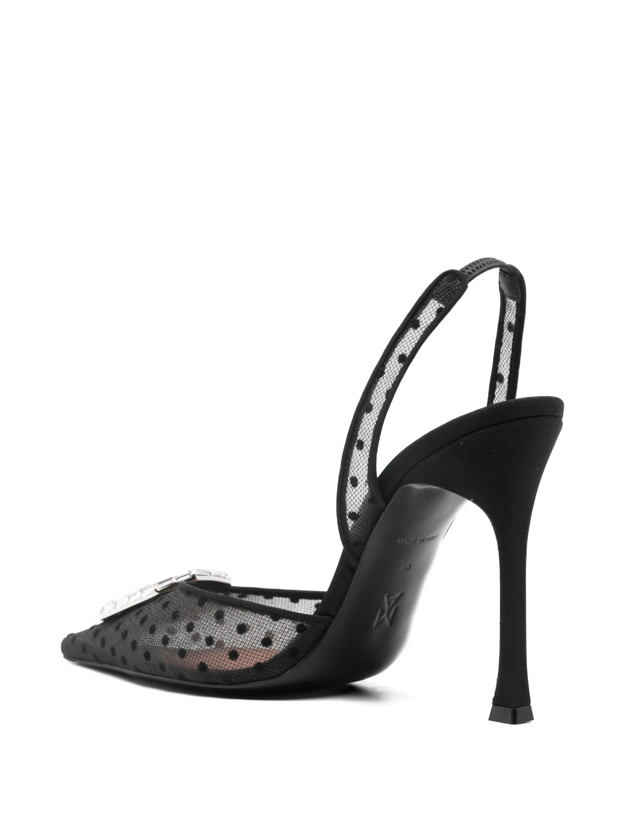 Camelia lace polka-dot pumps