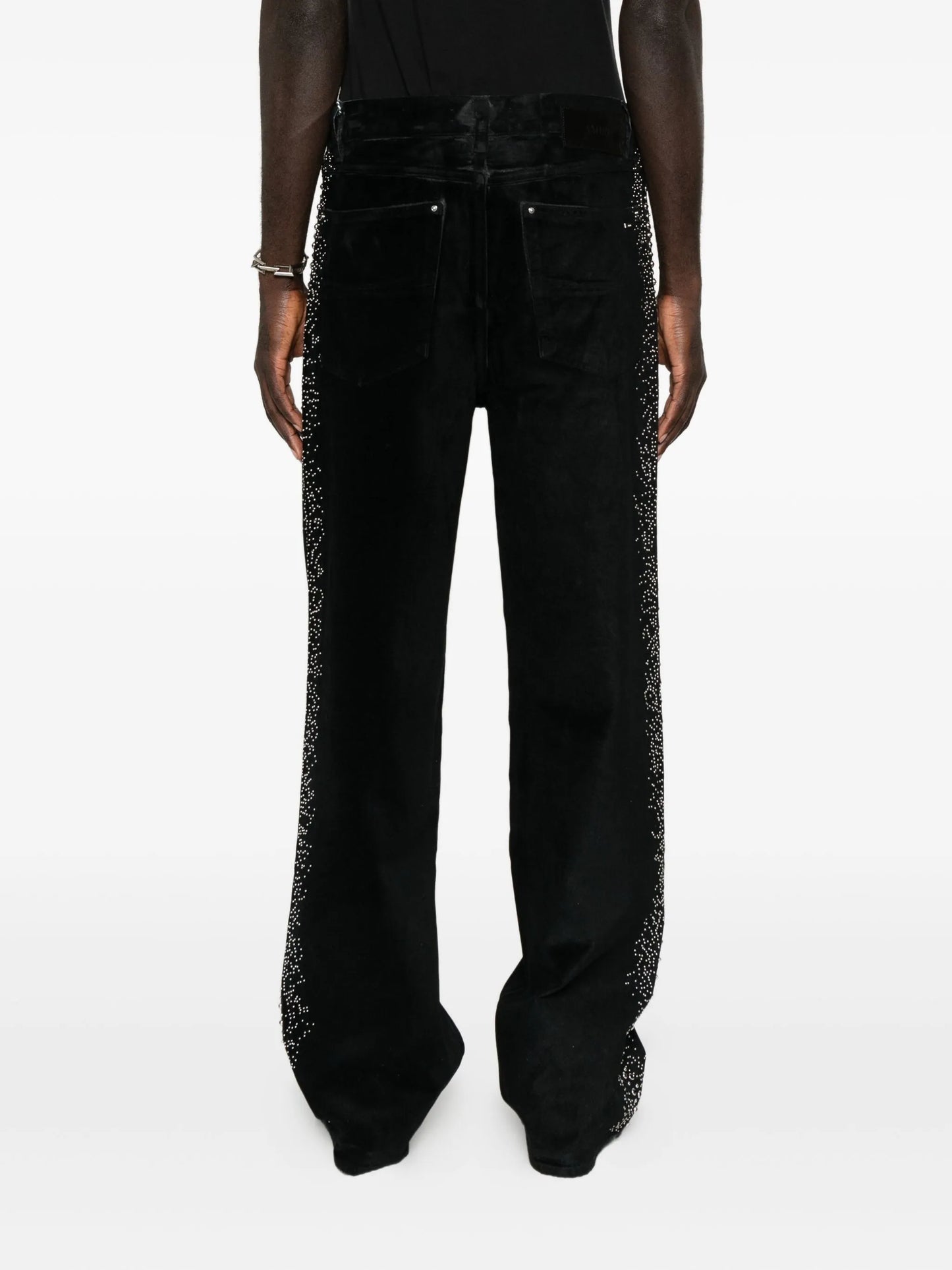 embellished textured jeans