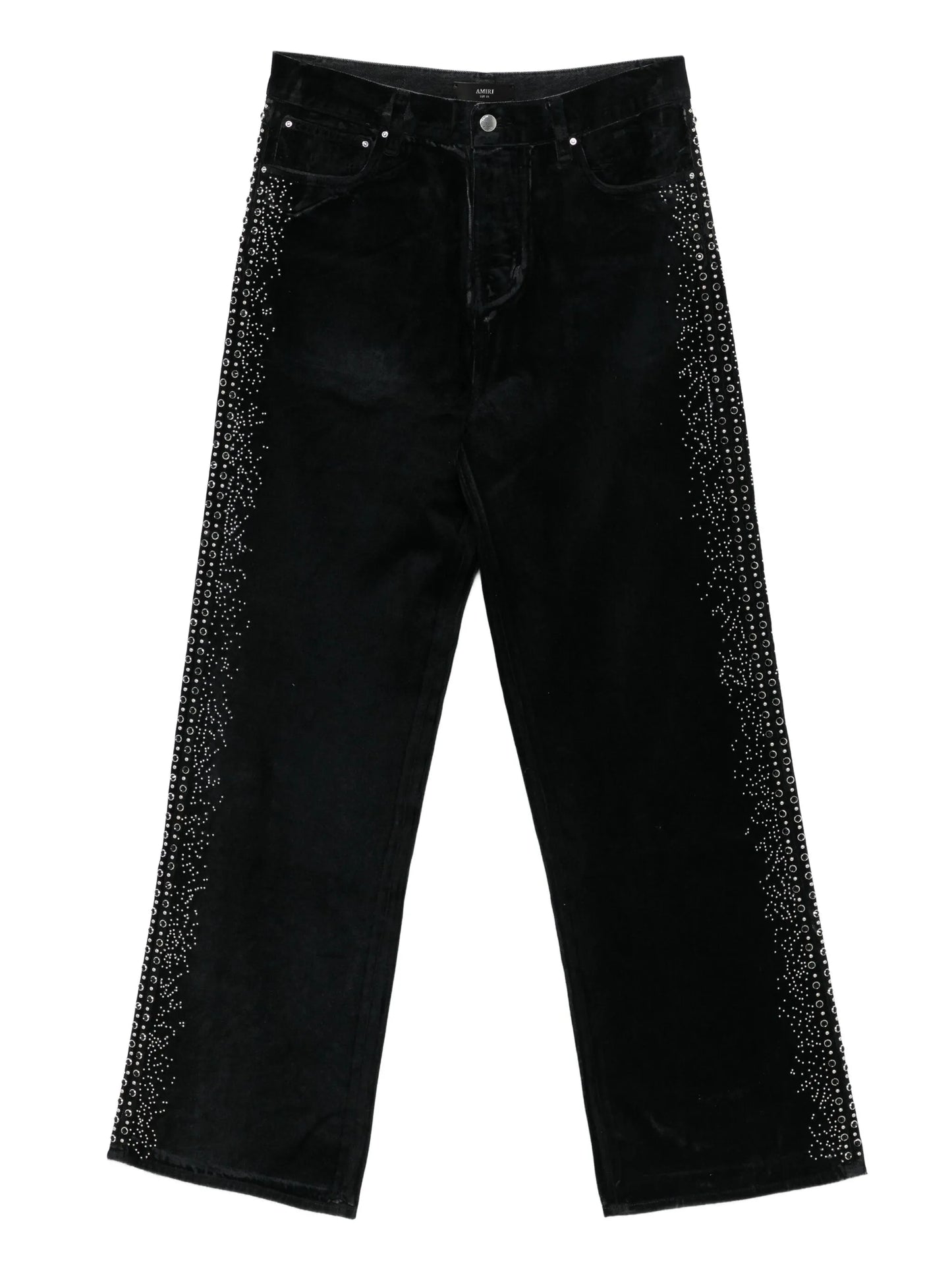 embellished textured jeans