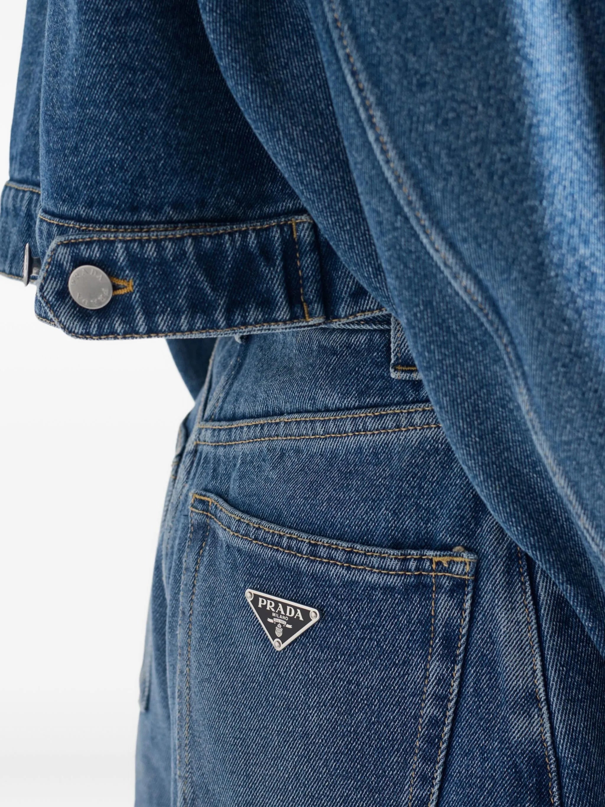 high-rise five-pocket denim shorts