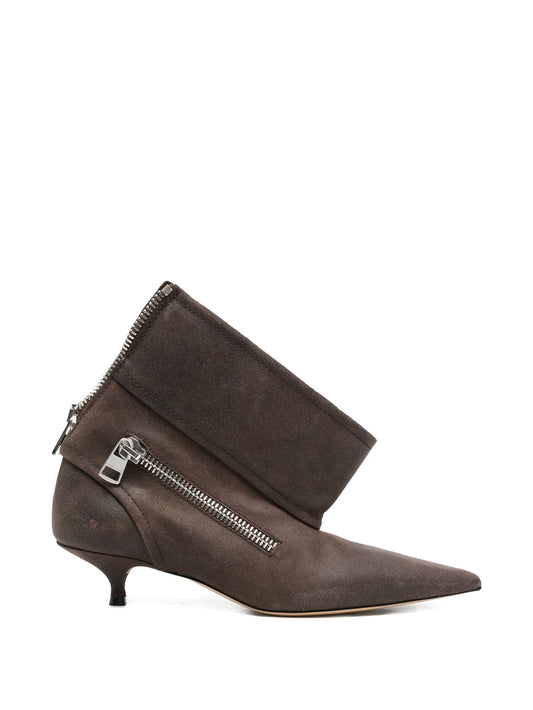 kitten-heel biker boots
